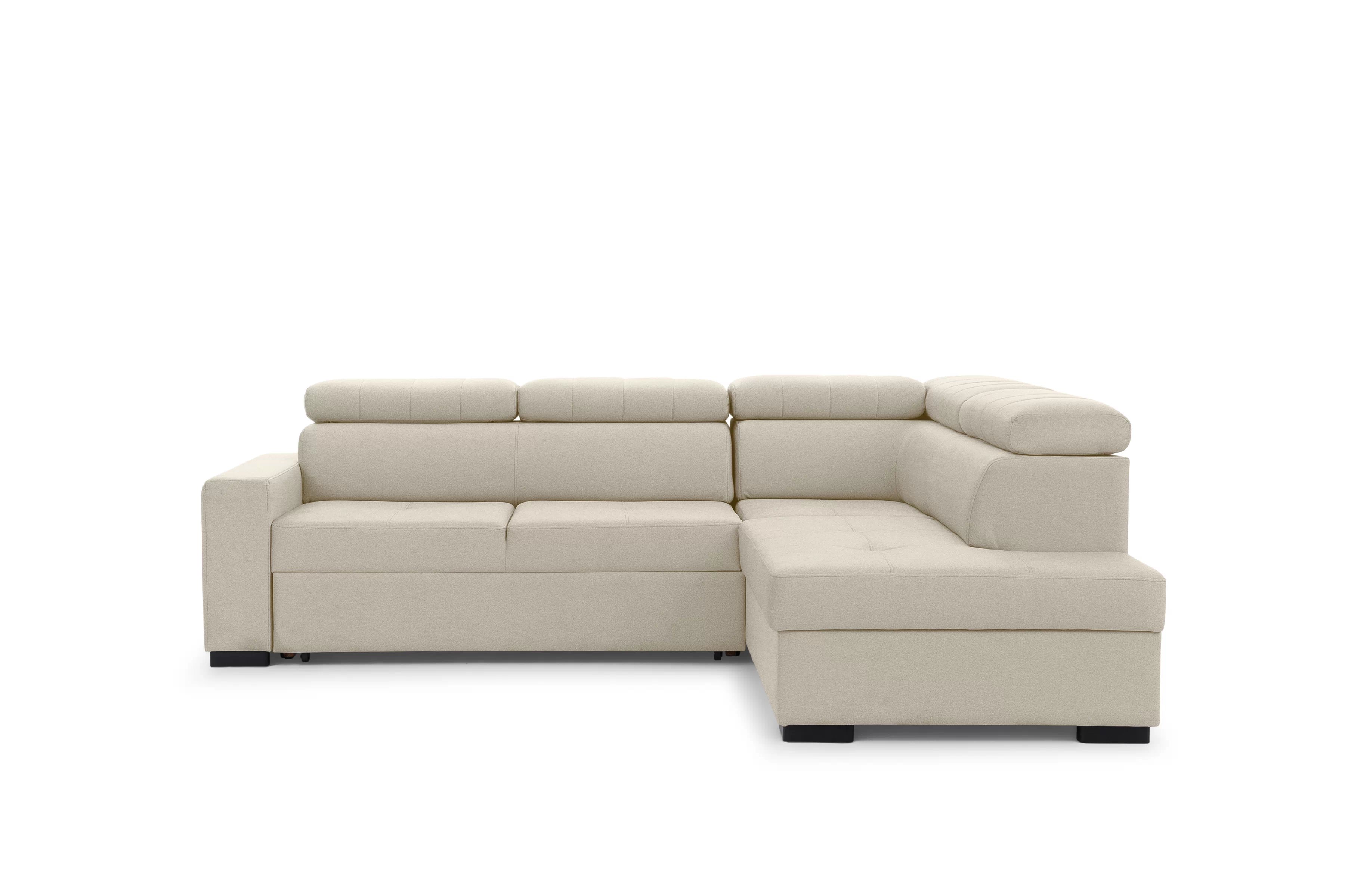 Rozkladacia rohová sedacia súprava Modeno L pravá - krémová pletenina Ado 1601 Rohová sedacia súprava s funkciou spánku Modeno L pravá strana - kremowa plecionka Ado 1601