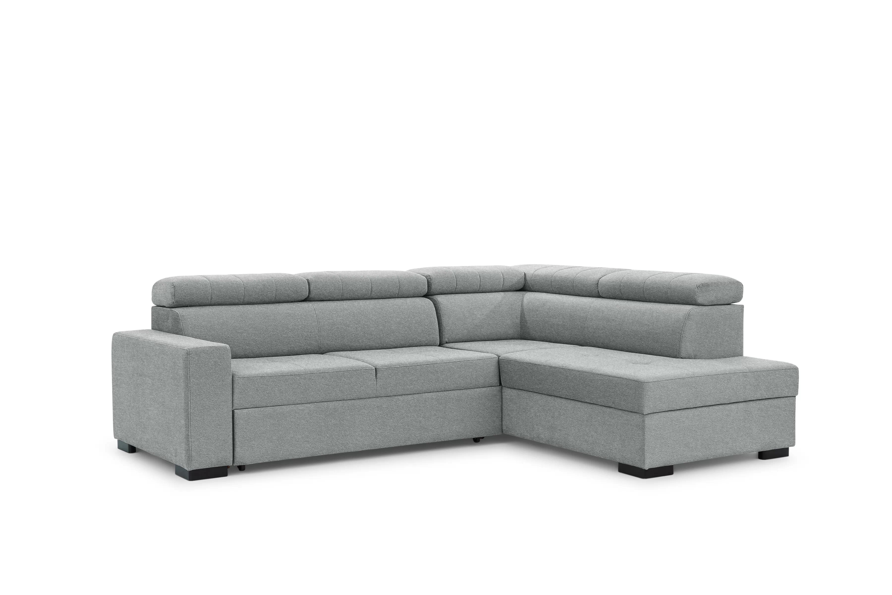 Rozkladacia rohová sedacia súprava Modeno L pravá - sivá pletenina Ado 1615 Rohová sedacia súprava s funkciou spánku Modeno L pravá strana - šedá plecionka Ado 1615