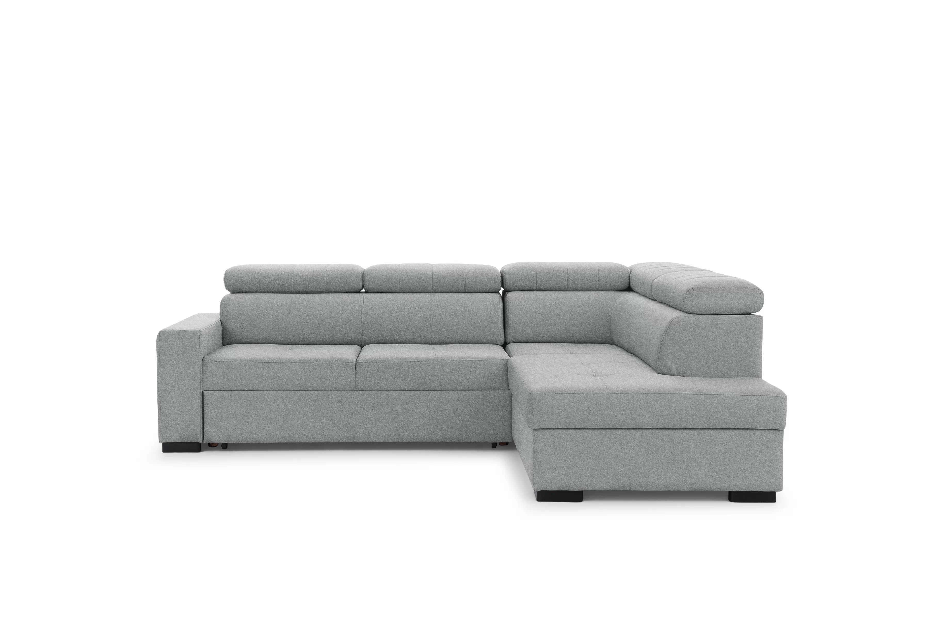 Rozkladacia rohová sedacia súprava Modeno L pravá - sivá pletenina Ado 1615 Rohová sedacia súprava s funkciou spánku Modeno L pravá strana - šedá plecionka Ado 1615