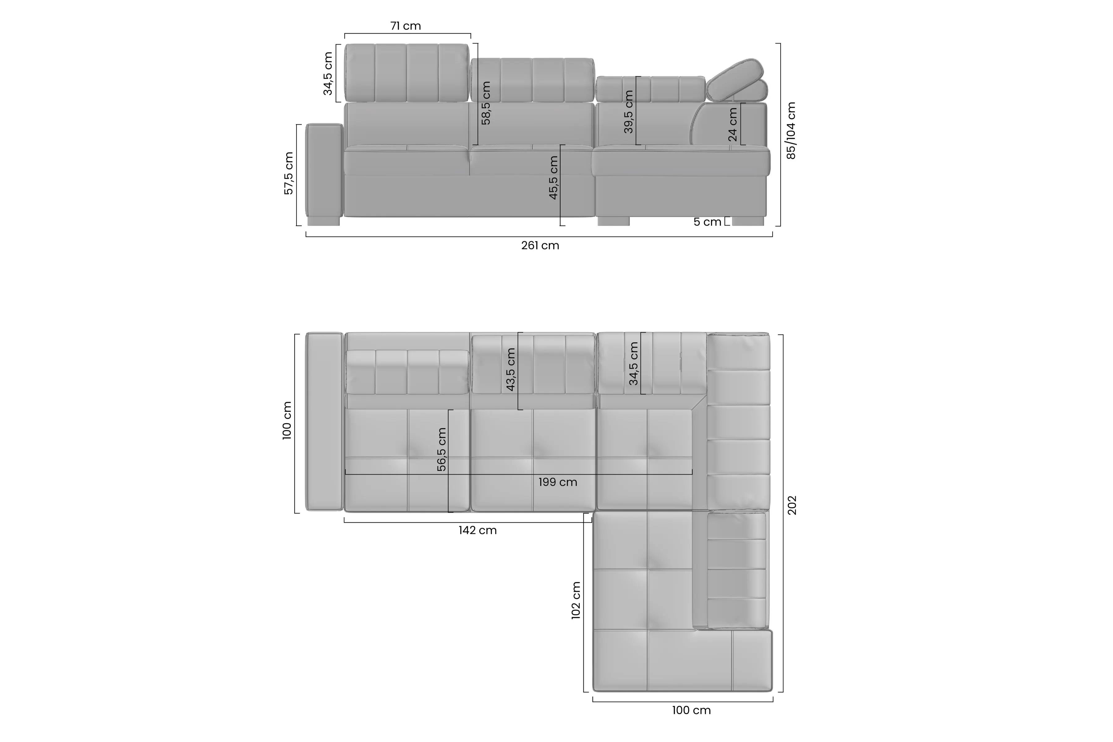 Rozkládací rohová sedací souprava Modeno L Rohová sedací souprava rozkládací Modeno L