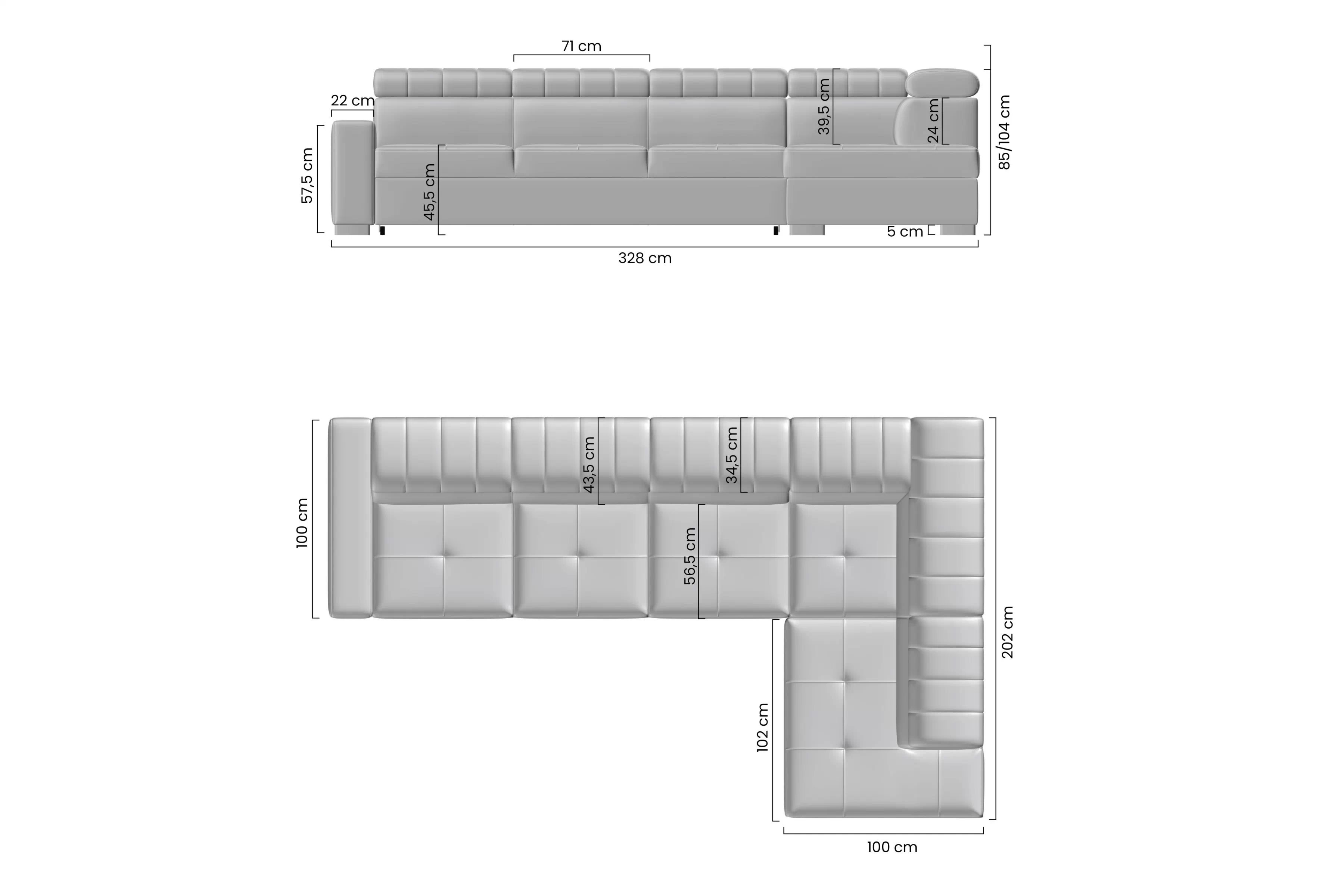 Rohová sedací souprava Modeno Maxi levá s rozkladem - grafitový samet Zetta 304 Rohová sedací souprava rozkládací Modeno Maxi levá - grafitová samet latwoczyszczacy Zetta 304