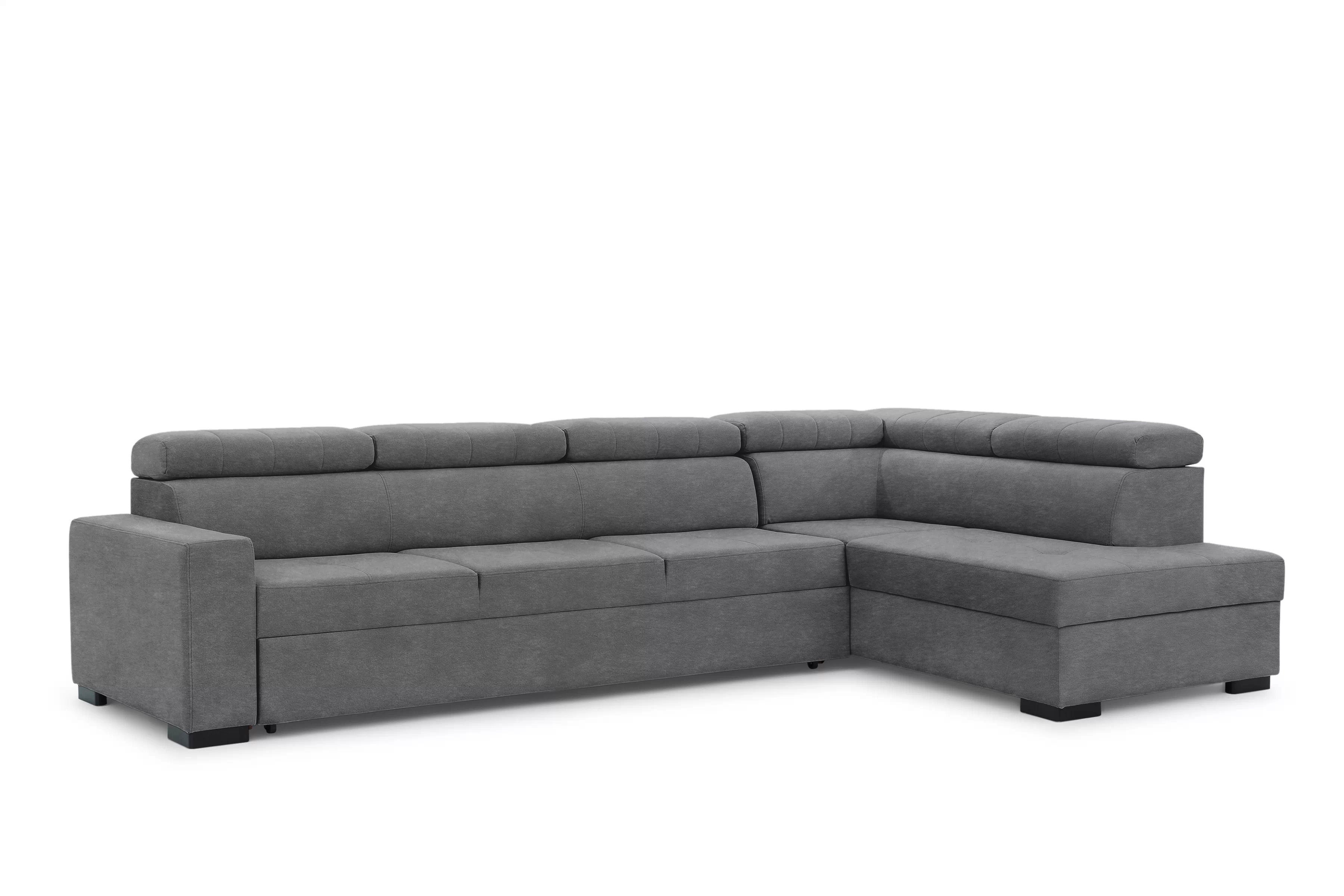 Rozkládací rohová sedací souprava Modeno Maxi pravá - grafitový samet Zetta 304 Rohová sedací souprava rozkládací Modeno Maxi pravá - grafitová samet latwoczyszczacy Zetta 304