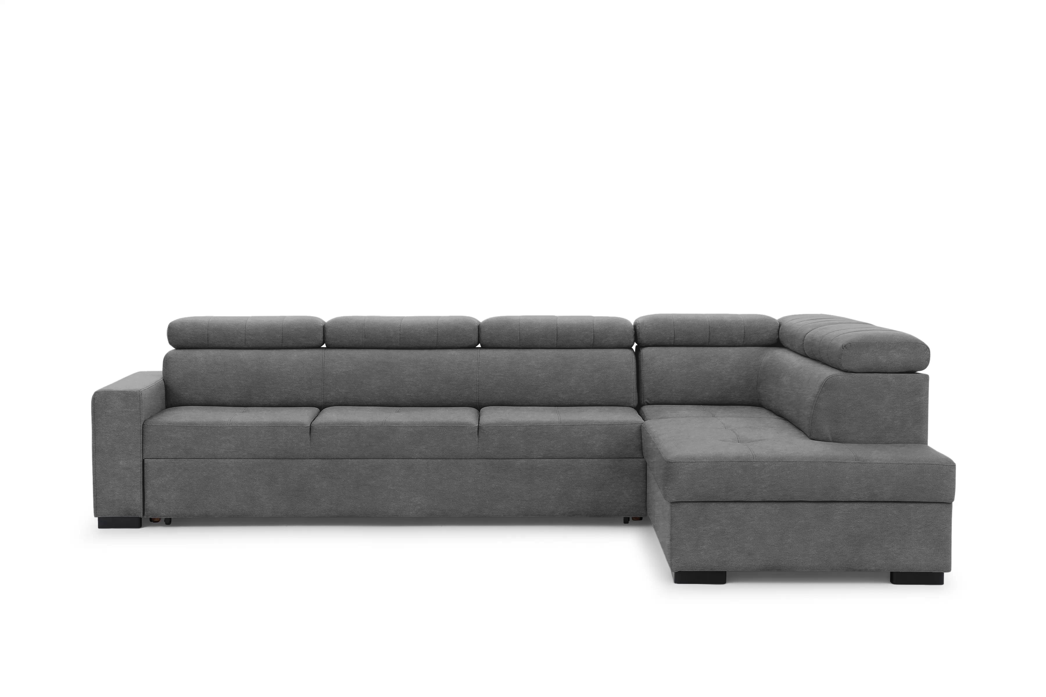 Rozkládací rohová sedací souprava Modeno Maxi pravá - grafitový samet Zetta 304 Rohová sedací souprava rozkládací Modeno Maxi pravá - grafitová samet latwoczyszczacy Zetta 304