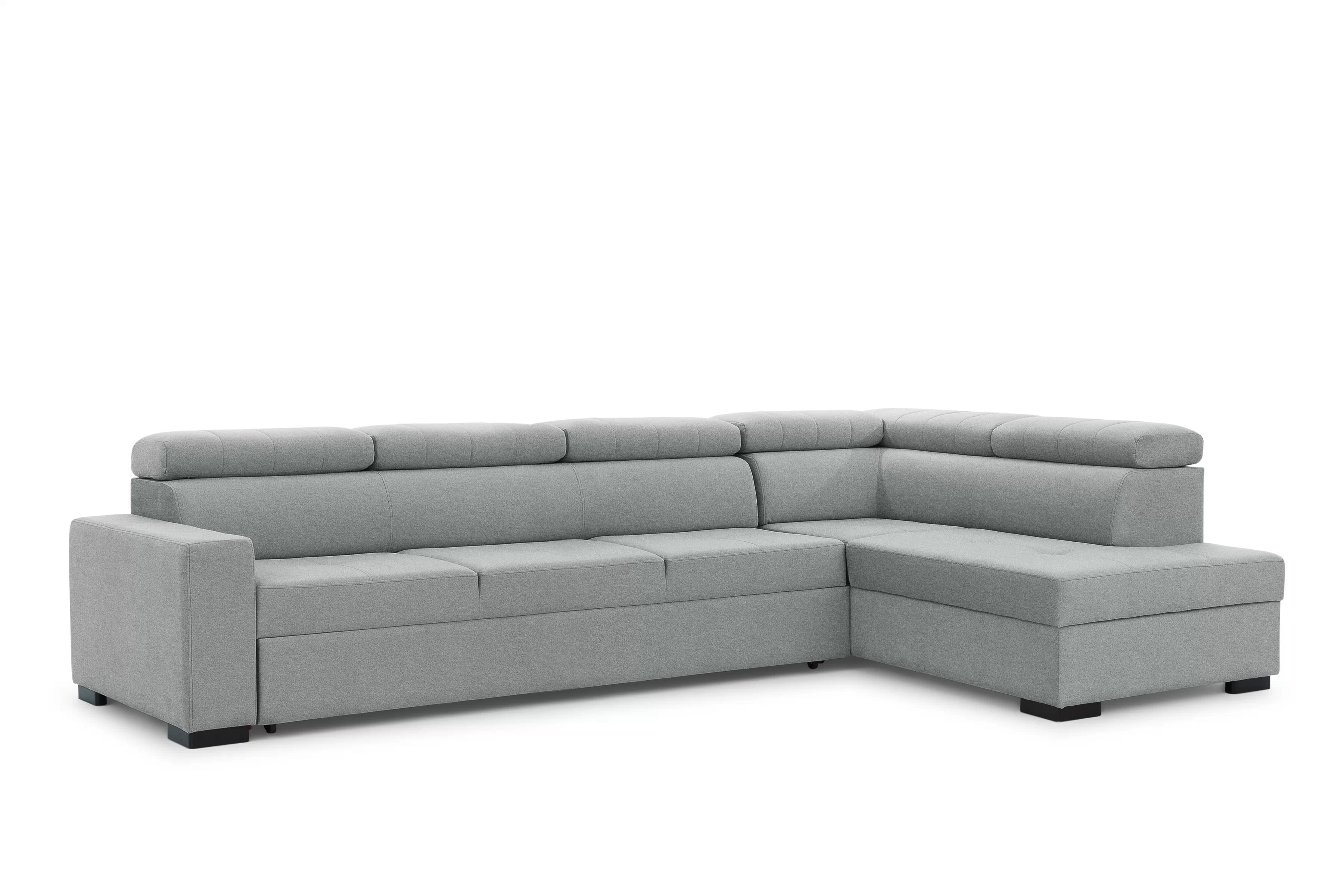 Rohová sedací souprava Modeno Maxi pravá s rozkladem - šedá pletenina Ado 1615 Rohová sedací souprava rozkládací Modeno Maxi pravá - šedá plecionka Ado 1615