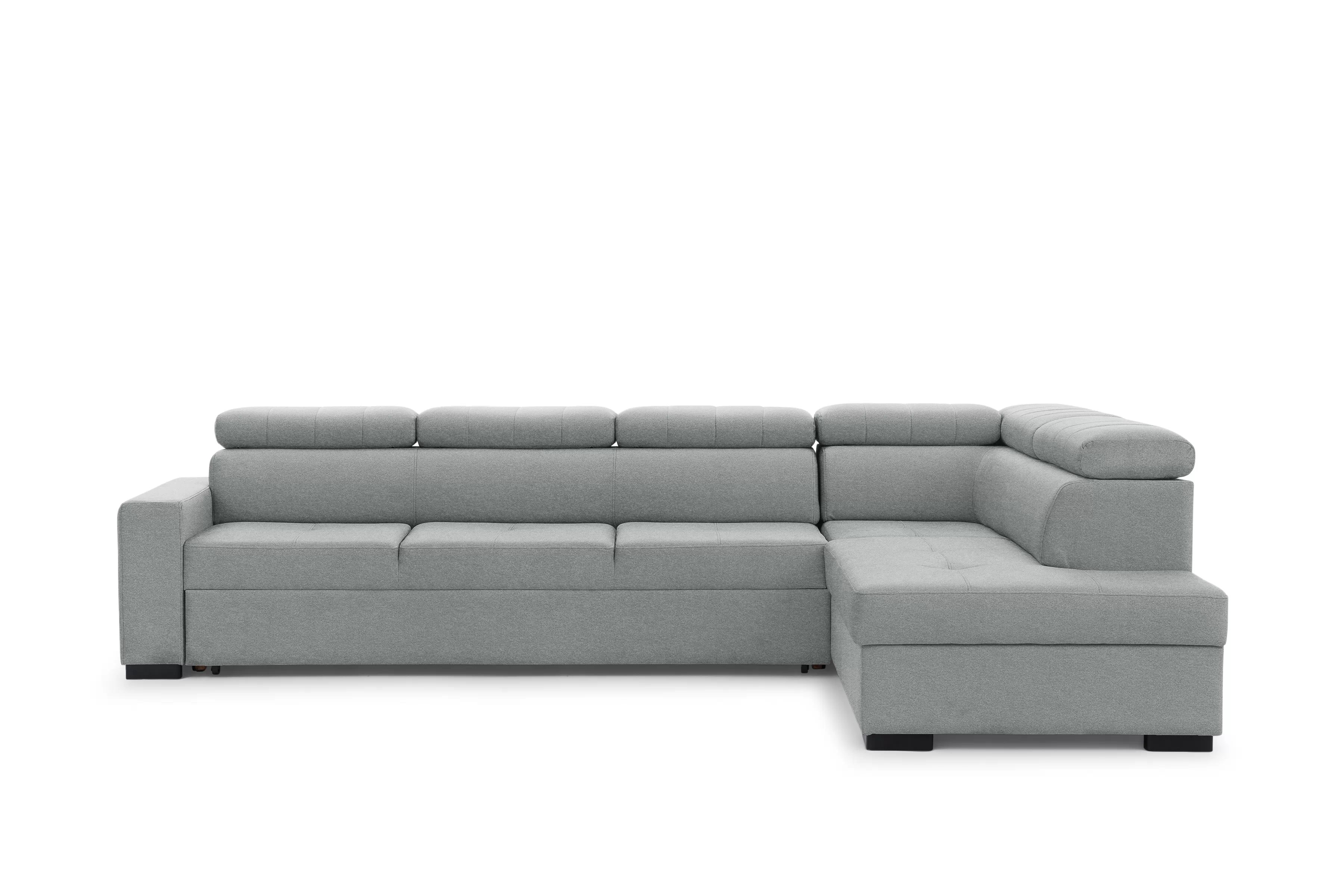 Rohová sedací souprava Modeno Maxi pravá s rozkladem - šedá pletenina Ado 1615 Rohová sedací souprava rozkládací Modeno Maxi pravá - šedá plecionka Ado 1615