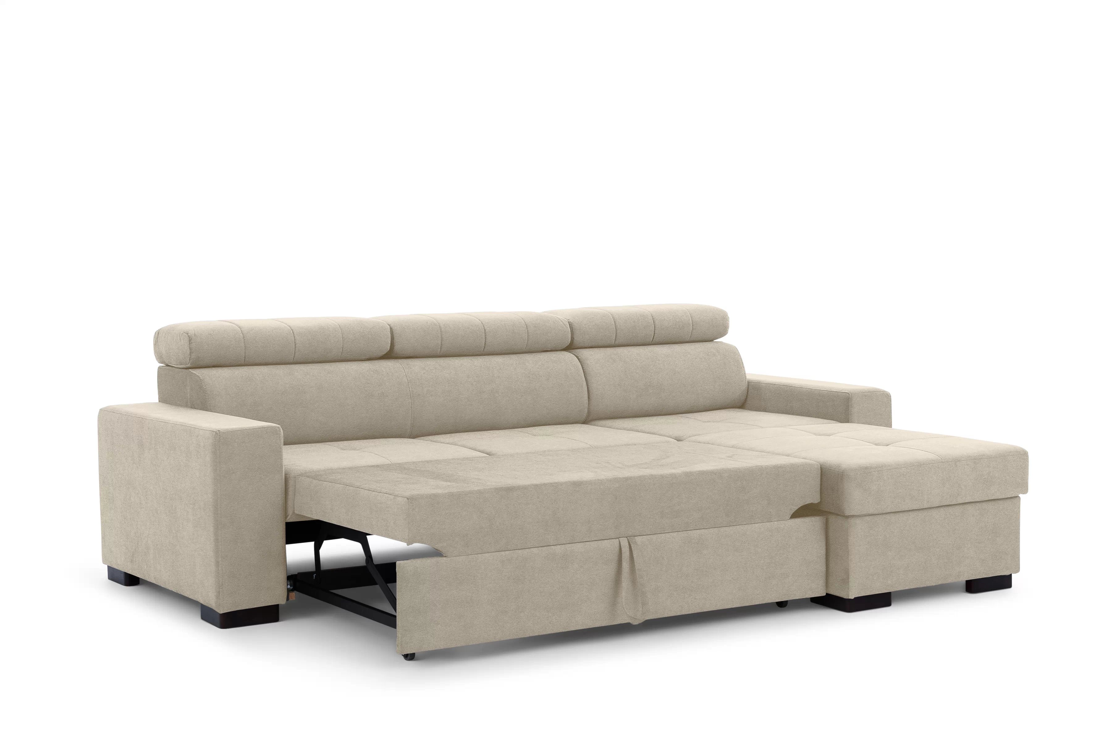 Rozkládací rohová sedací souprava Modeno Mini - béžová Ado 1601 Halva Rohová sedací souprava rozkládací Modeno Mini uniwersalny Levá/pravý - béžová Pletenina Ado 1601 Halva