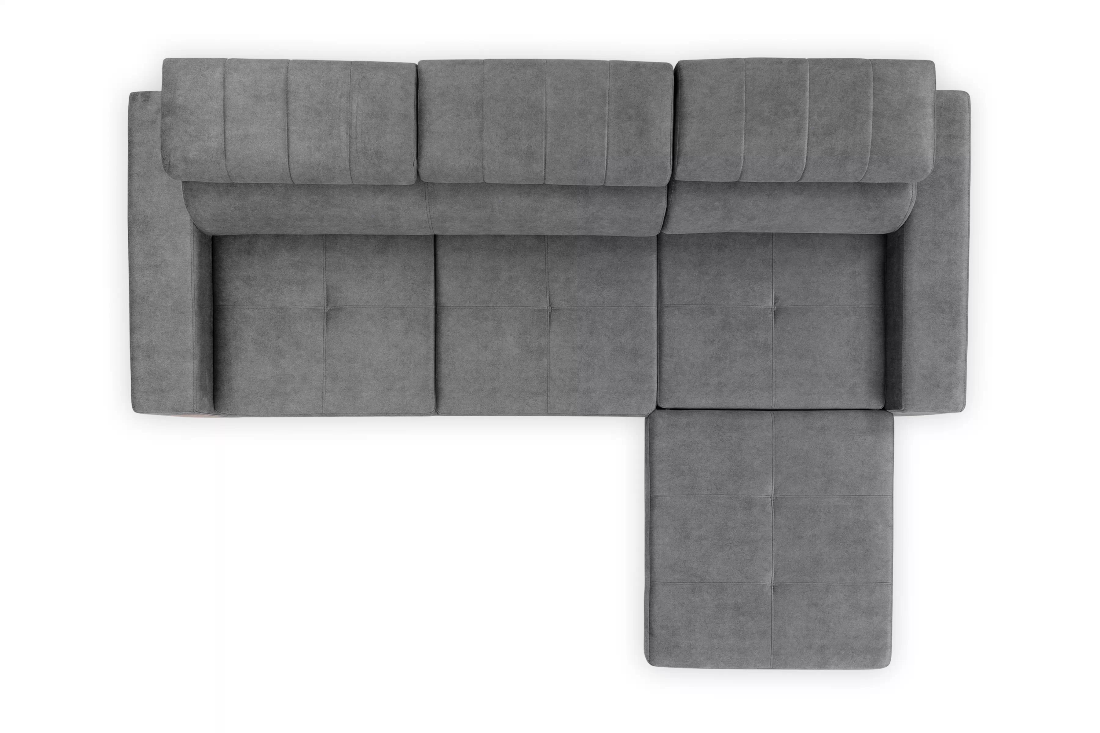 Rozkládací rohová sedací souprava Modeno Mini - šedá Zetta 304 Rohová sedací souprava rozkládací Modeno Mini uniwersalny Levá/pravý - šedá welwet latwoczyszczacy Zetta 304 