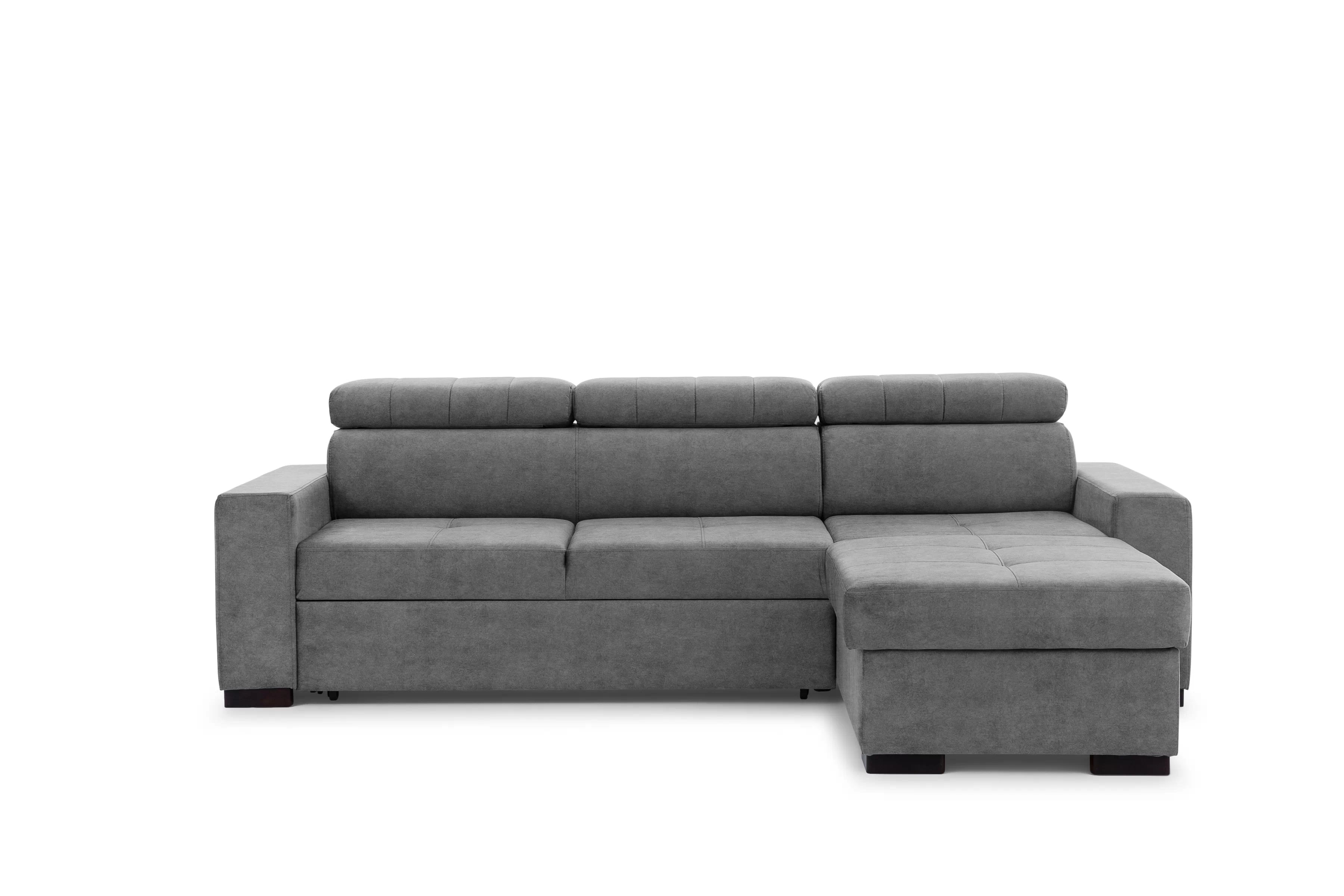 Rozkládací rohová sedací souprava Modeno Mini - šedá Zetta 304 Rohová sedací souprava rozkládací Modeno Mini uniwersalny Levá/pravý - šedá welwet latwoczyszczacy Zetta 304 