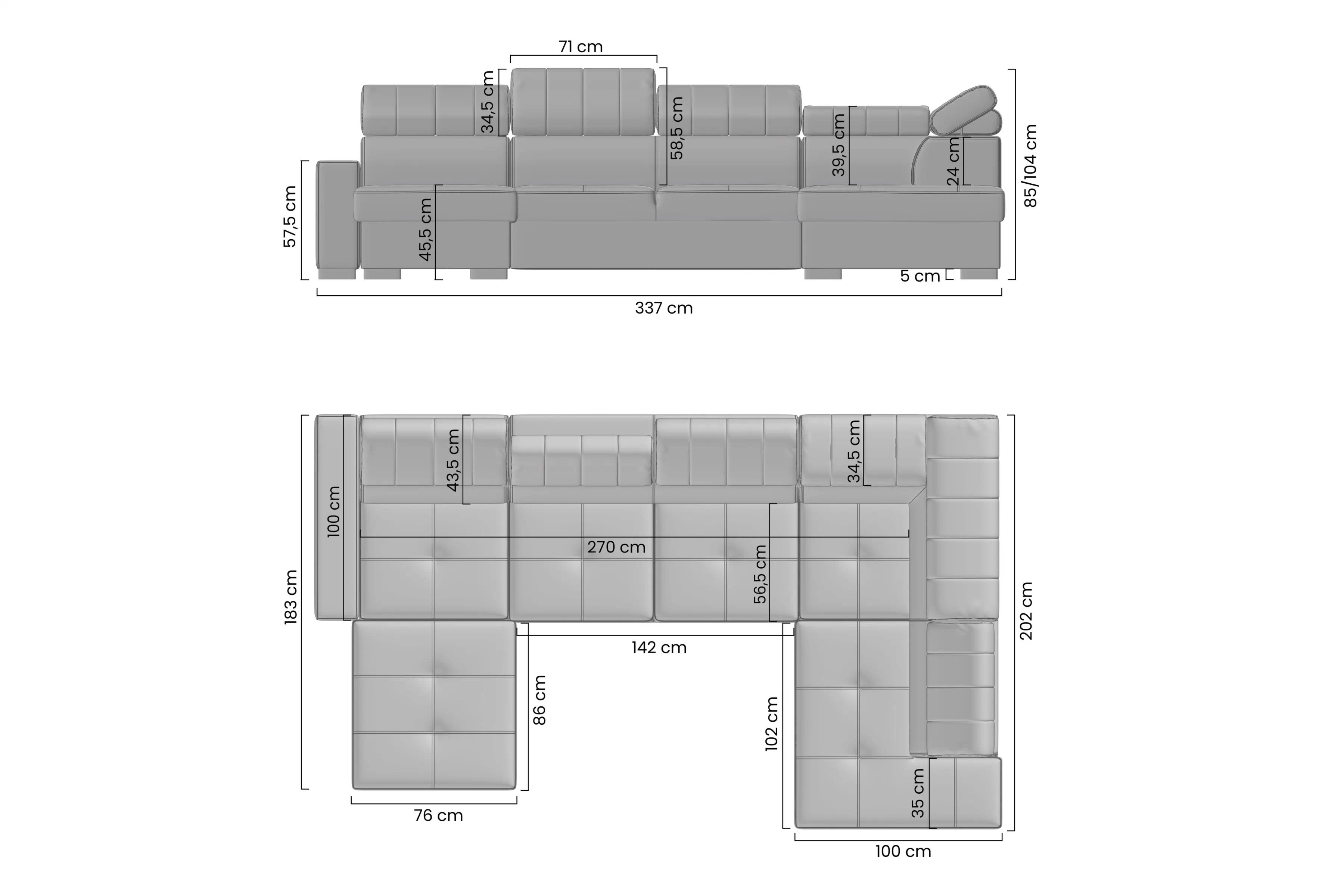 Rozkladacia rohová sedacia súprava Modeno U II Rohová sedacia súprava s funkciou spánku Modeno U II