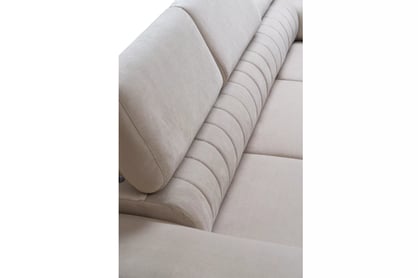 Colțar extensibil Monrose L dreapta - catifea bej deschis Paros 02 Naroznik z funkcja de dormit Monrose L pe partea dreaptă -  catifea clar bez Pares 02