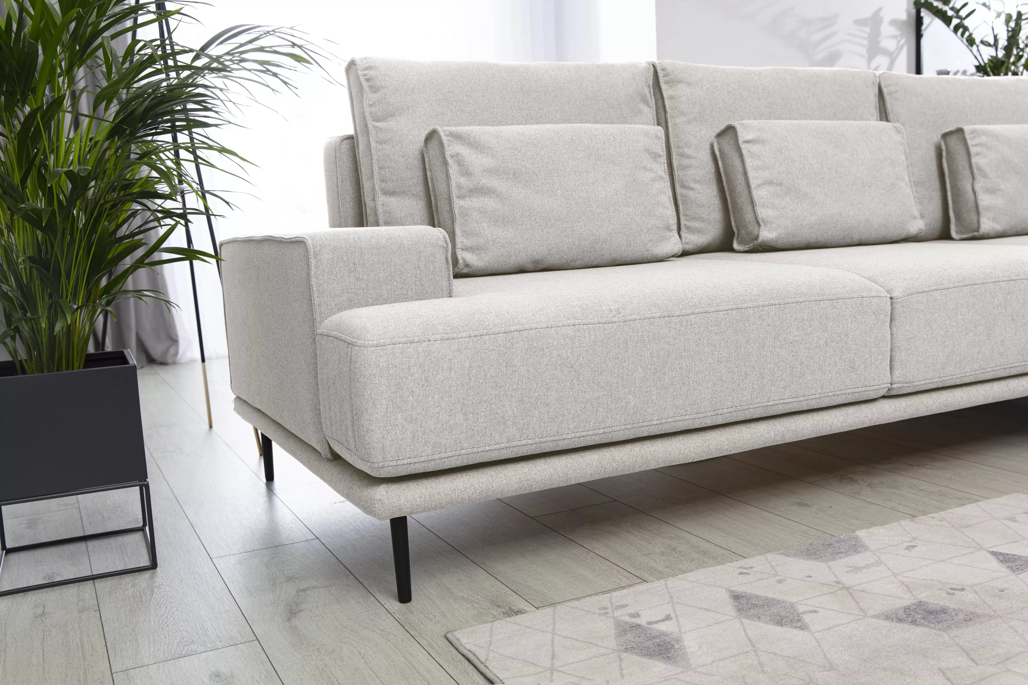 Moderná Rozkladacia rohová sedacia súprava Nicole Mini Rohová sedacia súprava s funkciou spánku Nicole Mini