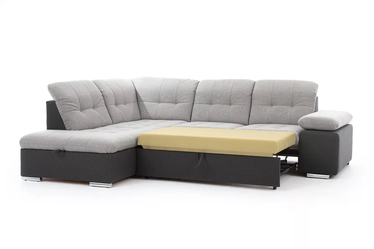 Rohová sedacia súprava Palermo L ľavá - šedá / grafitová pletenina Inari 91/95 Rozkladacia rohová sedacia súprava do spania 