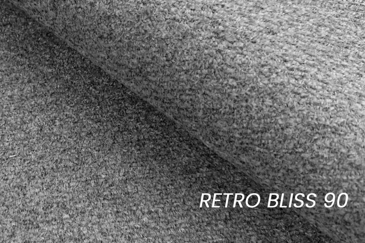 Rohová sedacia súprava Porto pravá s funkciou spania - sivý šenil Retro Bliss 90 / čierne nožičky Rohová sedacia súprava s funkciou spania Porto pravá strana - šedý šenil Retro Bliss 90 / čierny nozki