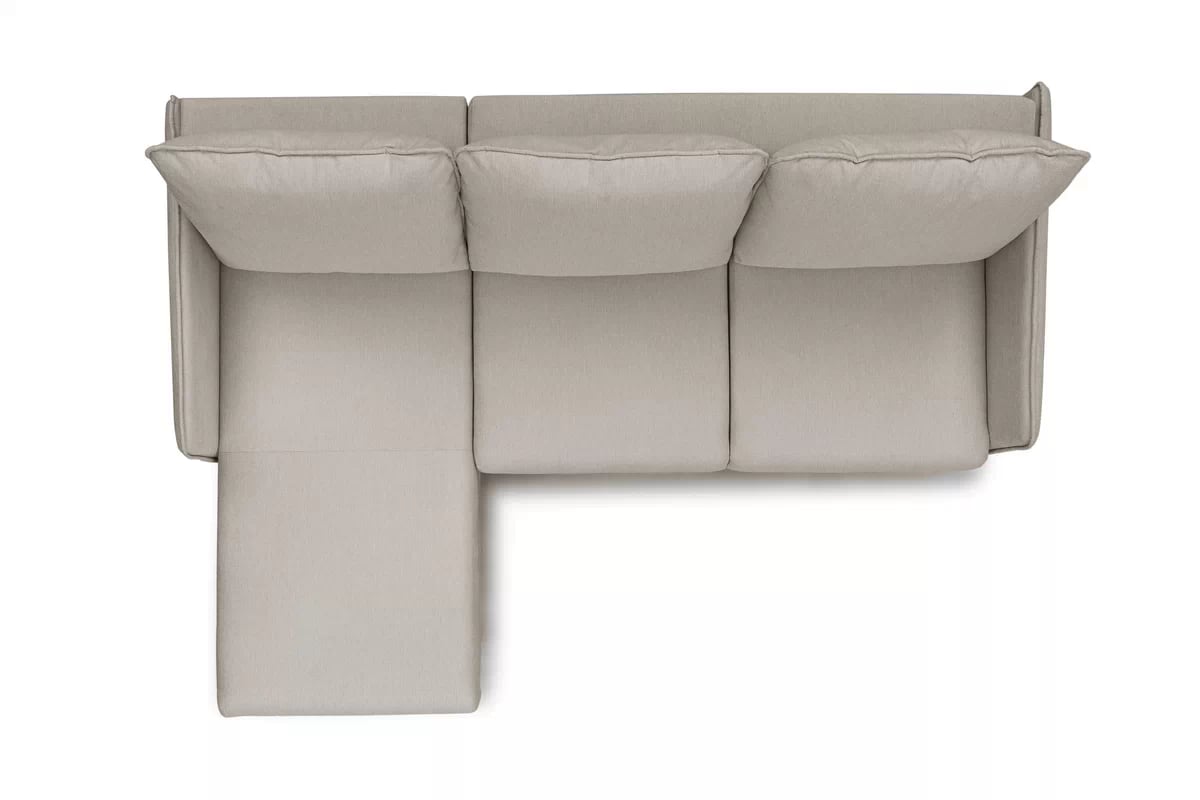 Rozkládací rohová sedací souprava Taila Mini levá - béžová látka Loft 02 / černé nožky Rohová sedací souprava rozkládací Taila Mini levá - béžová plecionka Loft 02, černá Nohy