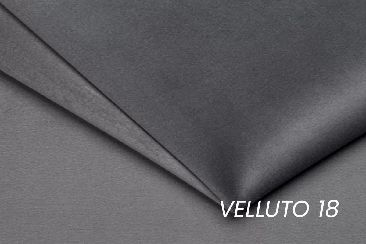 Rozkladacia rohová sedačka Taila Mini pravá - šedý zamat Velluto 18 / čierne nožičky Rohová sedacia súprava s funkciou spánku Taila Mini pravá strana - šedý velúr Velluto 18 / čierny nožičky