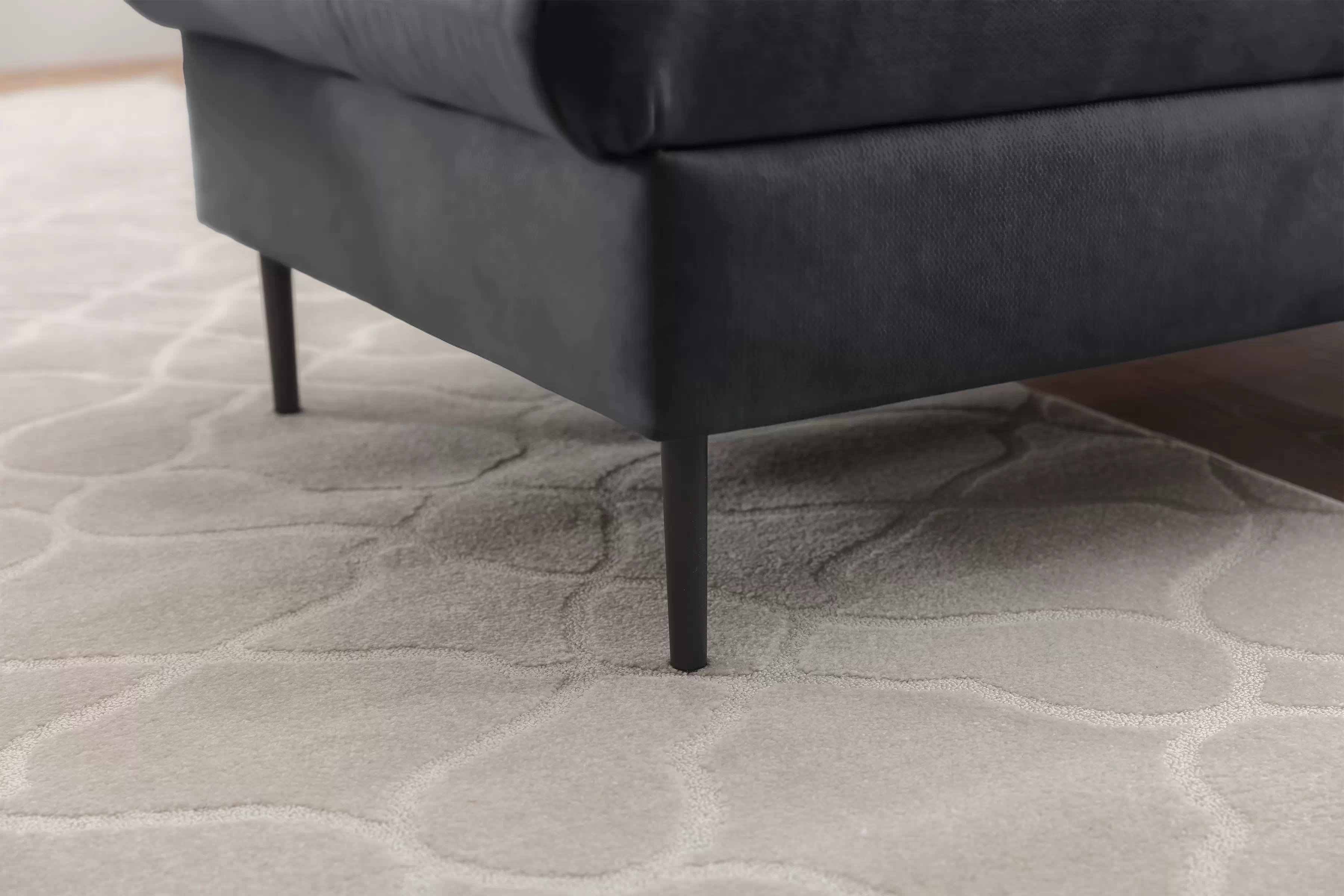 Rozkladacia rohová sedačka Taila Mini pravá - šedý zamat Velluto 18 / čierne nožičky Rohová sedacia súprava s funkciou spánku Taila Mini pravá strana - šedý velúr Velluto 18 / čierny nožičky