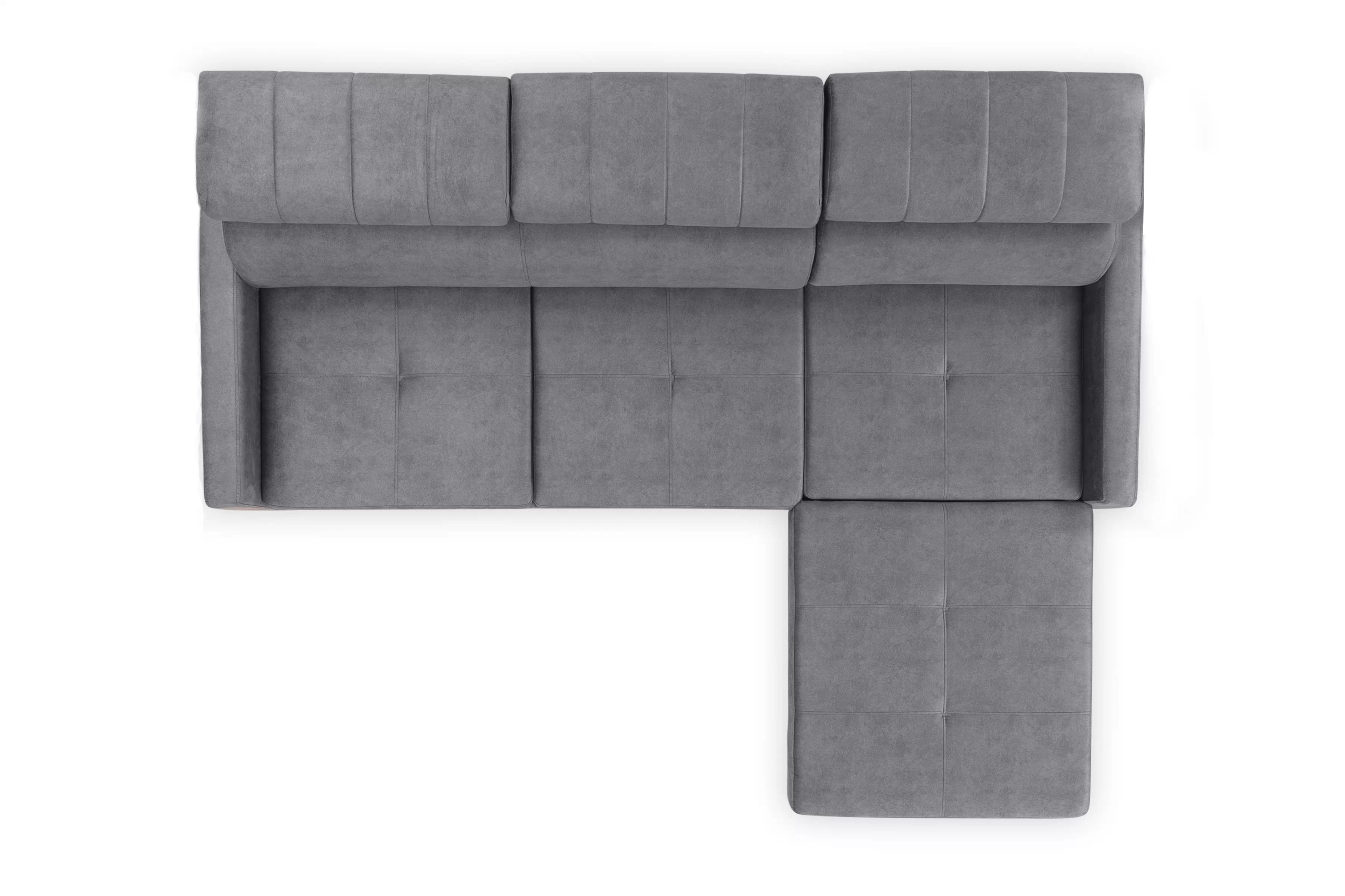 Rozkládací rohová sedací souprava Taremo Mini - šedá Cloud 82 Rohová sedací souprava rozkládací Taremo Mini uniwersalny pravý/Levá - šedá welwet Cloud 82