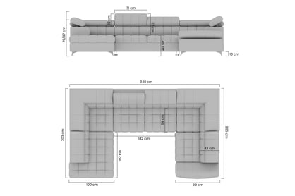 Rohová sedacia súprava Valoris U rozkladacia Rohová sedacia súprava s funkciou spánku Valoris U 