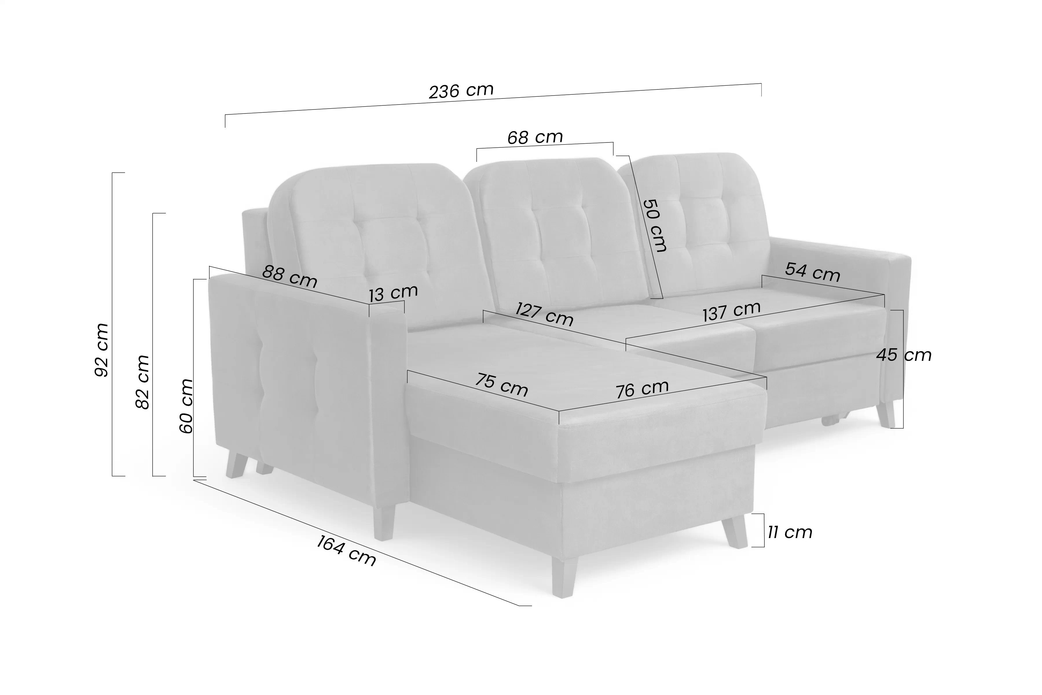 Rozkladacia rohová sedacia súprava Vanisa Mini Rohová sedacia súprava s funkciou spánku Vanisa Mini