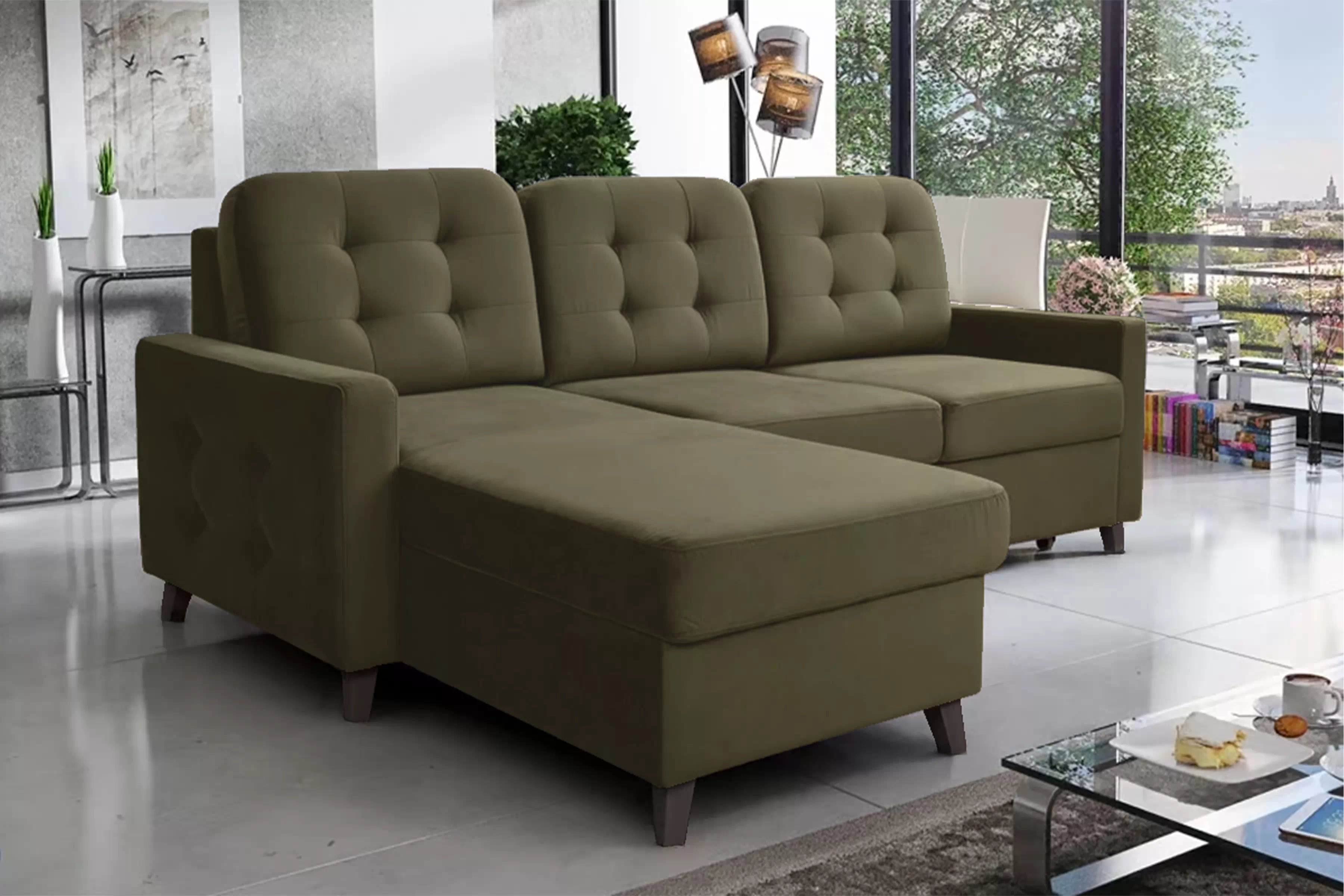 Rozkladacia rohová sedacia súprava Vanisa Mini Rohová sedacia súprava s funkciou spánku Vanisa Mini