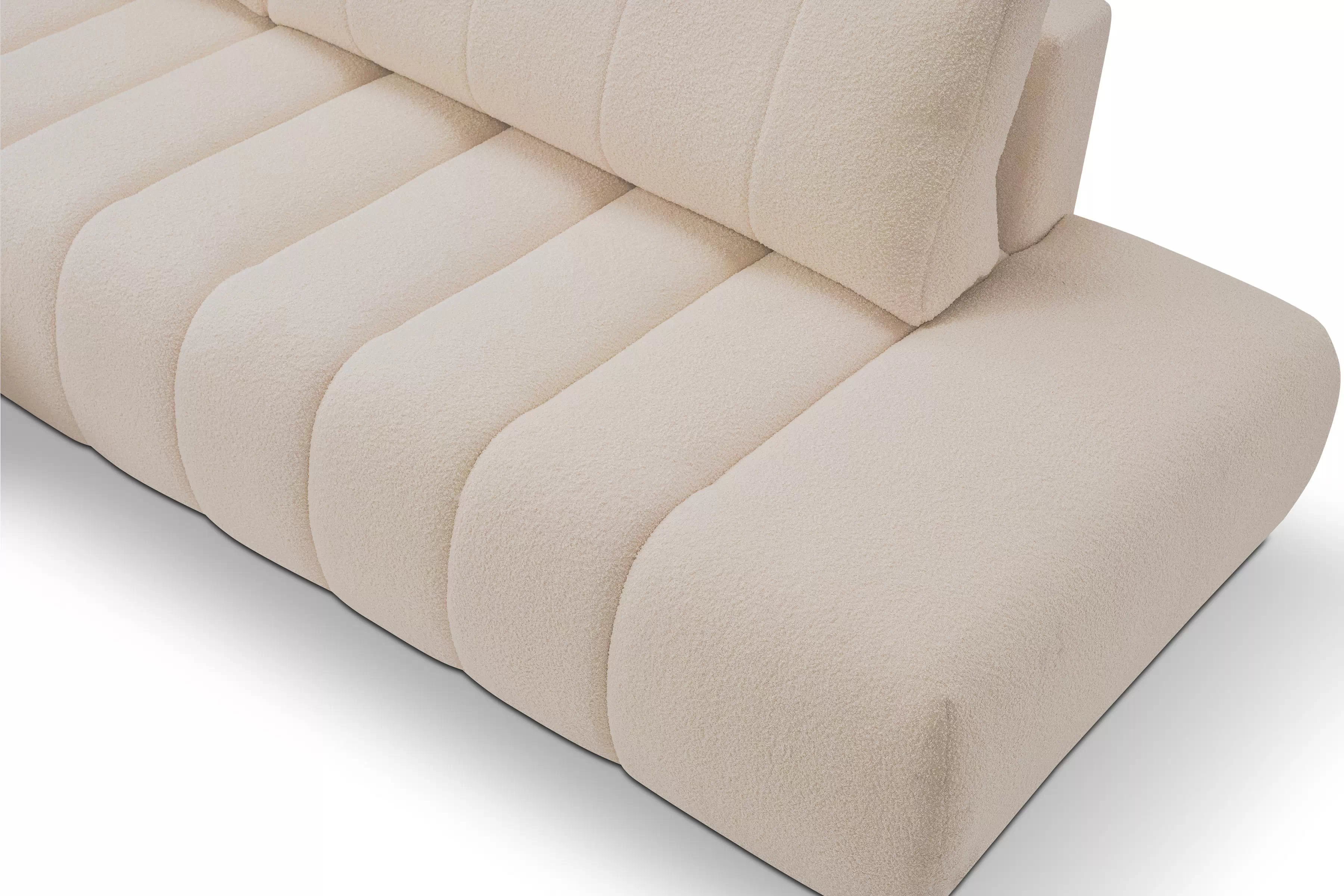 Rozkládací rohová sedací souprava Zelio levá - béžová Lambi 5 Rohová sedací souprava rozkládací Zelio levá - kramowa boucle Lambi 5