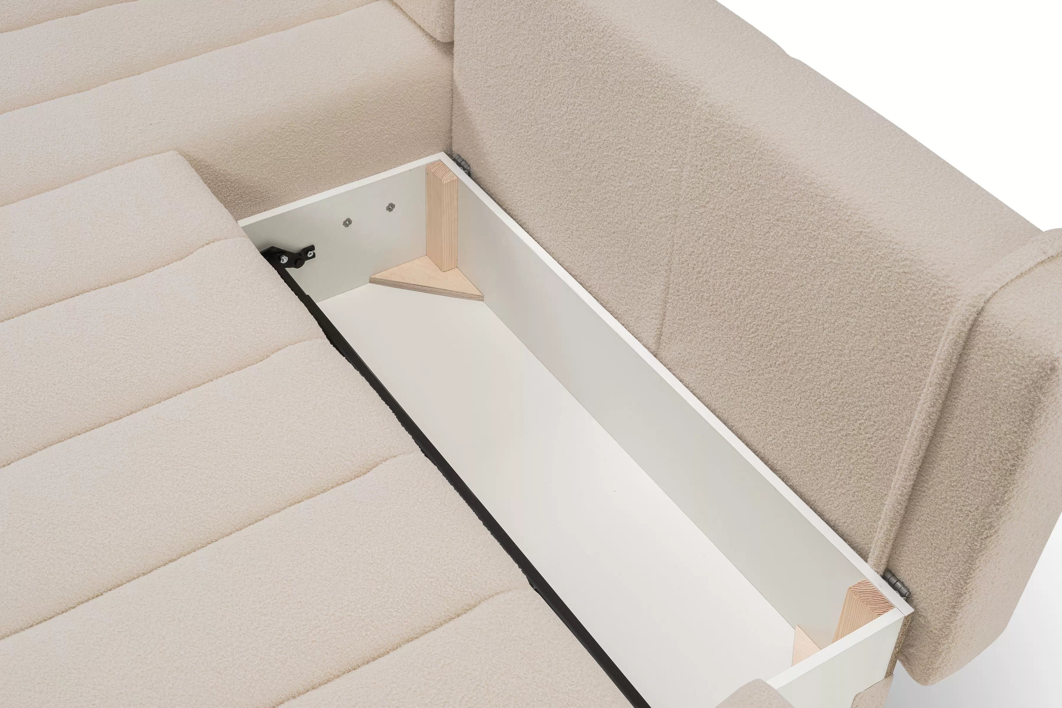 Rozkládací rohová sedací souprava Zelio levá - béžová Lambi 5 Rohová sedací souprava rozkládací Zelio levá - kramowa boucle Lambi 5