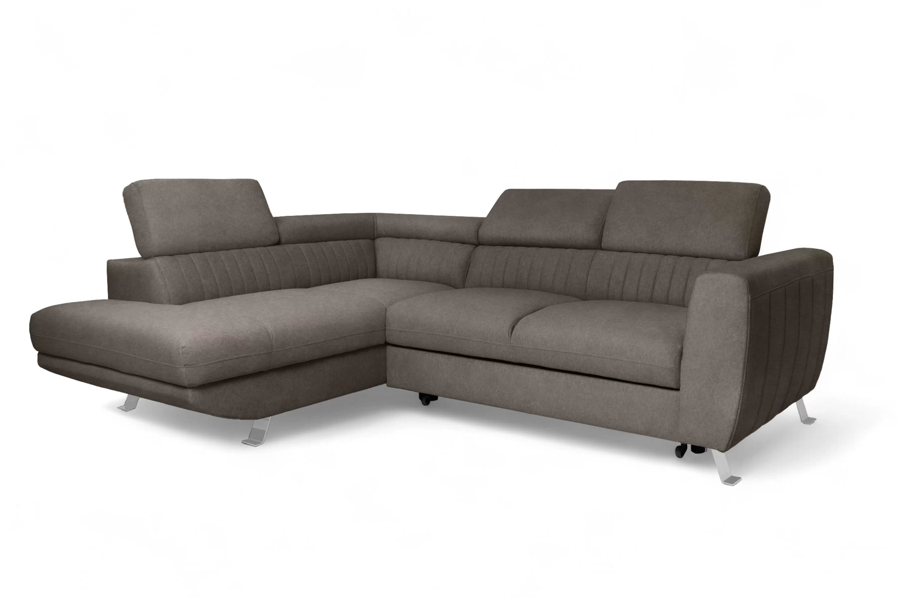 Rozkladacia rohová sedačka Zelubia ľavá - hnedý zamat Zetta 293 Rohová sedacia súprava s funkciou spania Zelubia Ľavá strana - Hnedý welwet ľahkočistiaci Zetta 293