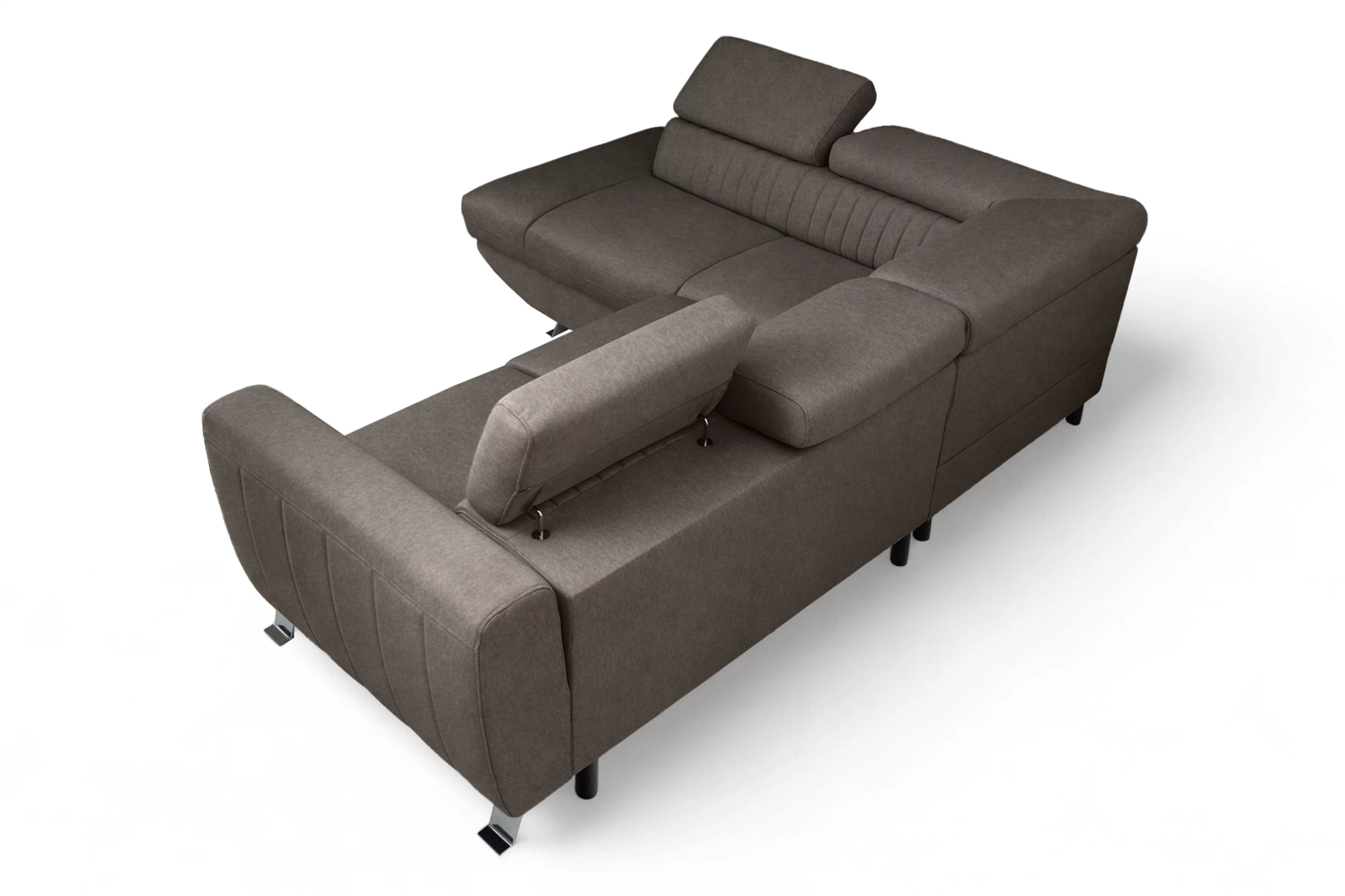 Rozkladacia rohová sedačka Zelubia ľavá - hnedý zamat Zetta 293 Rohová sedacia súprava s funkciou spania Zelubia Ľavá strana - Hnedý welwet ľahkočistiaci Zetta 293