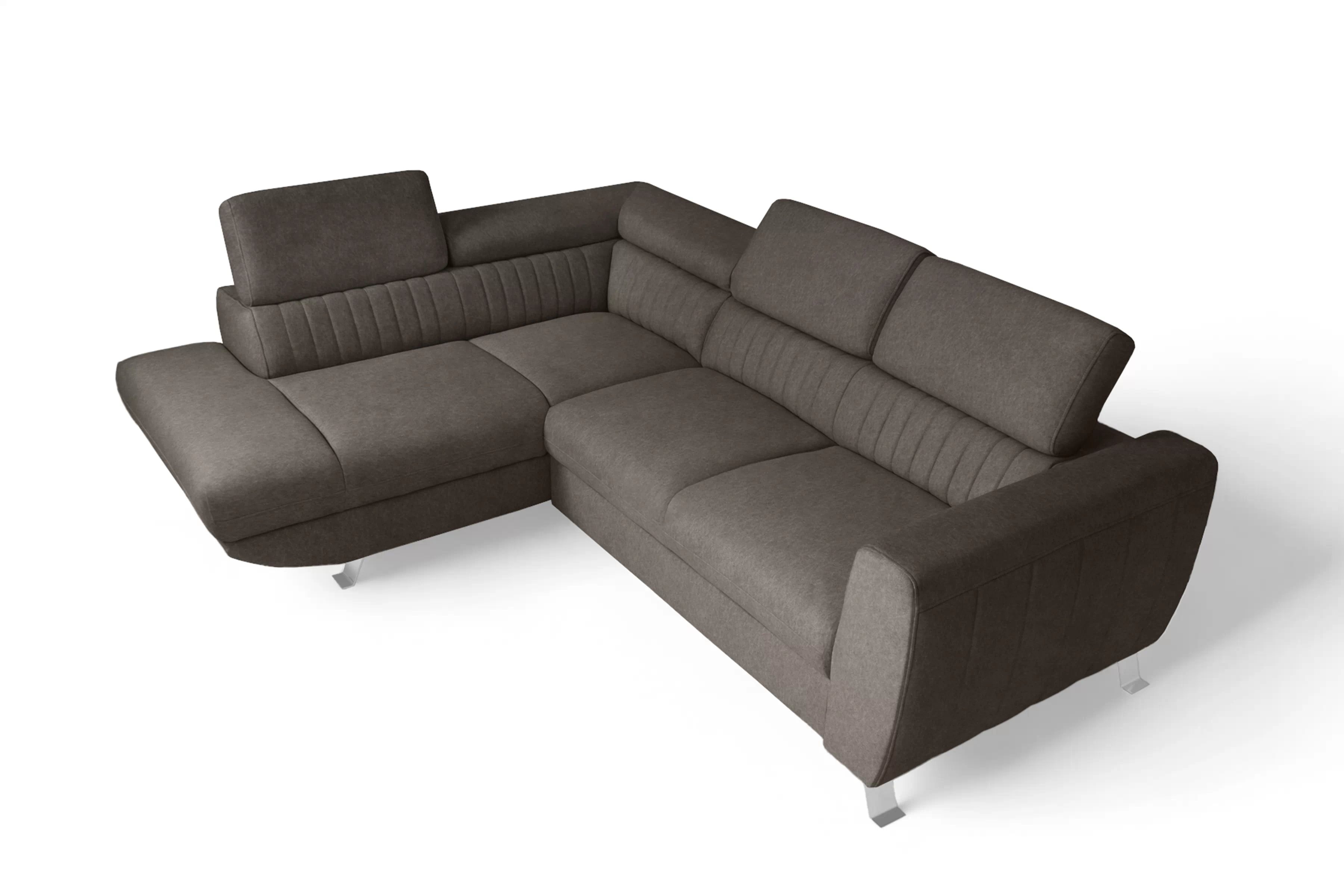 Rozkladacia rohová sedačka Zelubia ľavá - hnedý zamat Zetta 293 Rohová sedacia súprava s funkciou spania Zelubia Ľavá strana - Hnedý welwet ľahkočistiaci Zetta 293