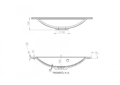 Zapustené umývadlo pre kúpeľňové skrinky Nicole 60 cm Umývadlo zapustené pre kúpeľňové skrinky Nicole 60 cm - Rozmery 1