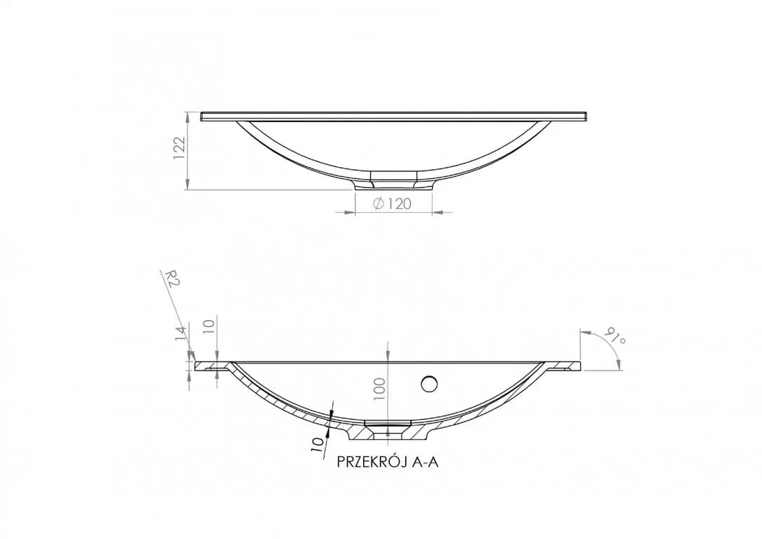 Zapustené umývadlo pre kúpeľňové skrinky Nicole 60 cm Umývadlo zapustené pre kúpeľňové skrinky Nicole 60 cm - Rozmery 1