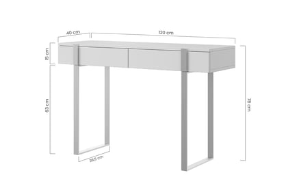 Toaletní stolek / konzole Verica 120 cm z metalowymi nogami - kašmír / zlote nozki - Konec série moderní konzole / Toaletní stolek Verica z metalowymi nogami 120 cm - kašmír / zlaté nozki