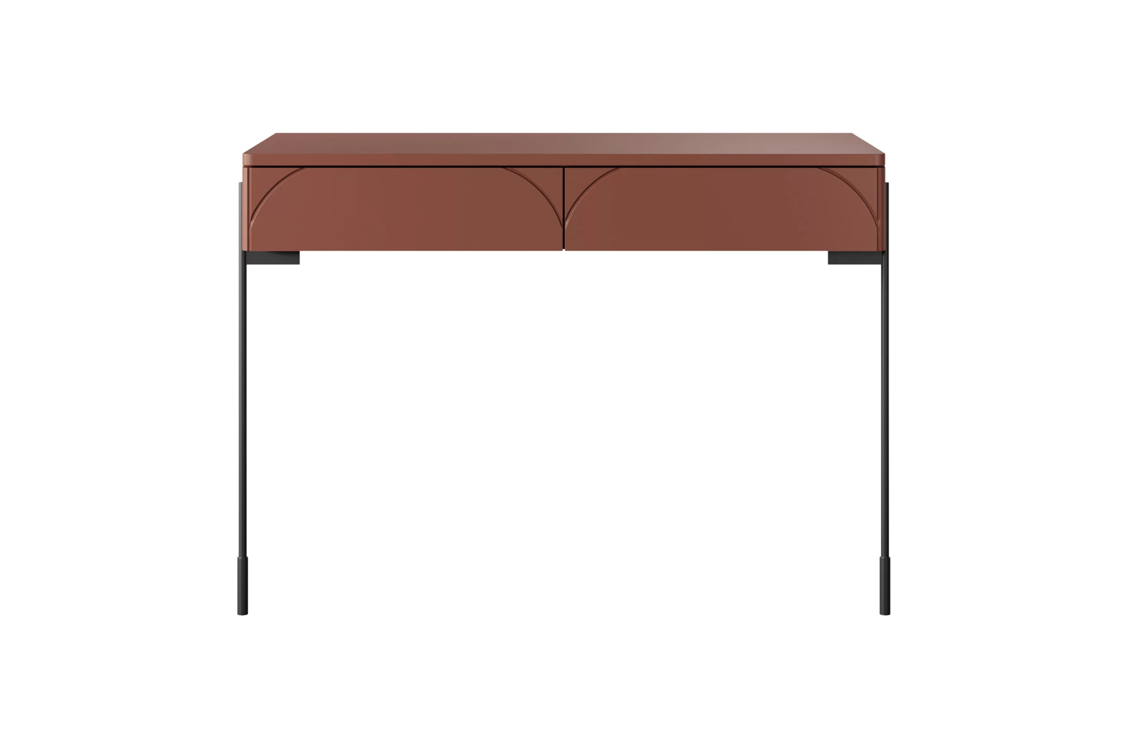 Toaletný stolík Sonatia 100 cm s dvoma zásuvkami - bordová moderná Konzolový stolík/Toaletný Stolík s dvoma zásuvkami Sonatia 100 cm - burgund