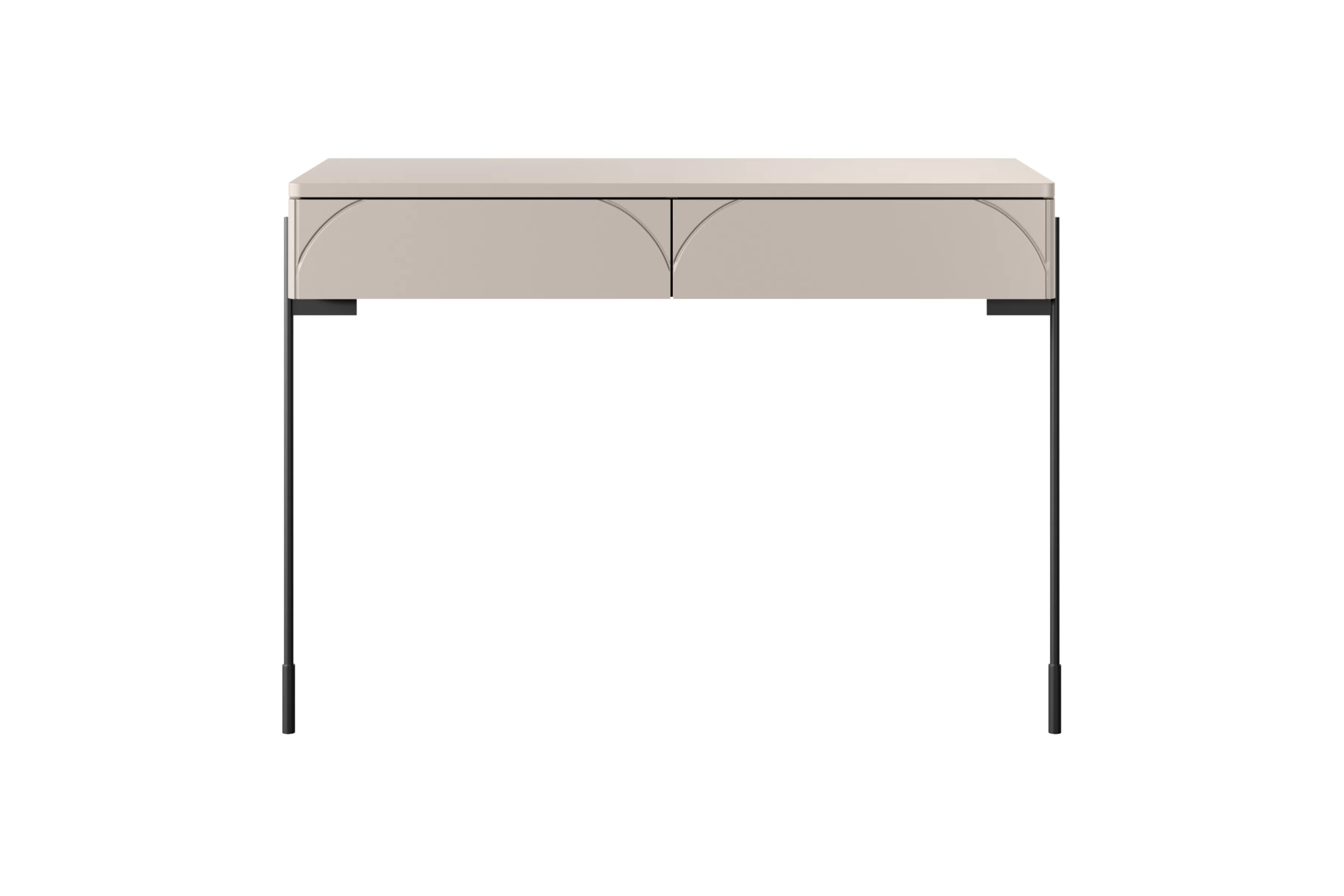 Toaletný stolík Sonatia 100 cm s dvoma zásuvkami - kašmír moderná Konzolový stolík/Toaletný Stolík s dvoma zásuvkami Sonatia 100 cm - kašmír