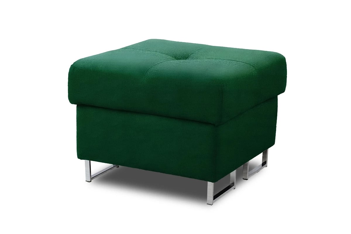 Moderná taburetka Annabelle Mini - chrómové nožičky zelená Taburet z nozkami 