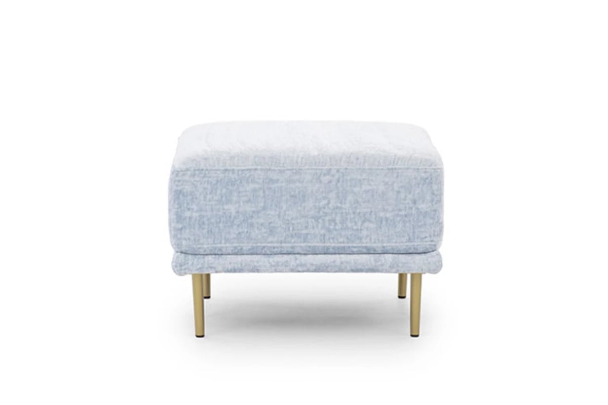 Čalouněný taburet Nicole Taburet ze zlatými nogami 