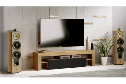 Dulap modern TV Vera 138 cm - Stejar artizanal/Negru mat - Sfârșit de serie