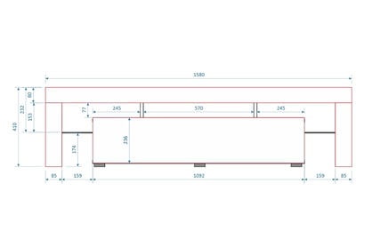 TV stolek Vera 158 cm - dub artisan TV skříňka