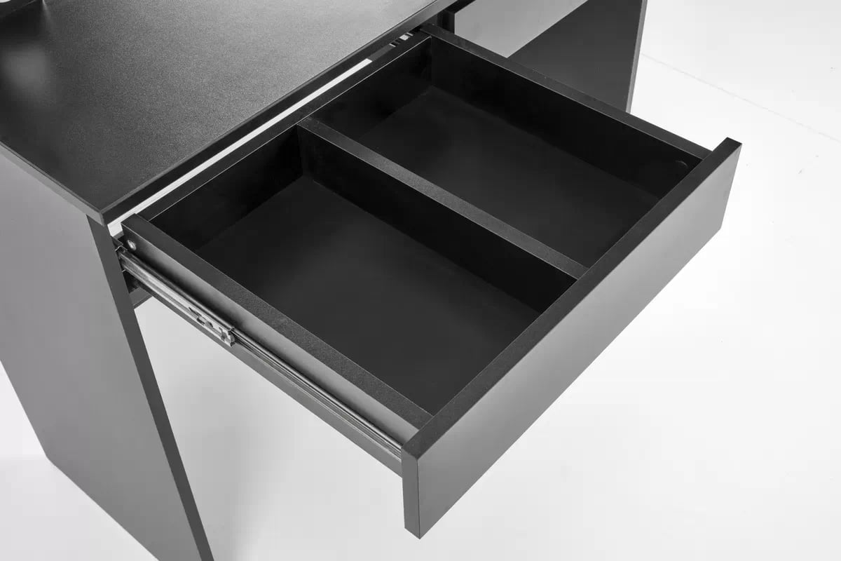 Toaletný stolík Velinio 95 cm - čierna moderná Toaletný Stolík Hollywood z szuflada i oswietleniem LED - Čierny