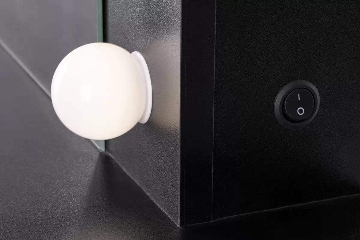 Toaletný stolík Velinio 95 cm - čierna moderná Toaletný Stolík Hollywood z szuflada i oswietleniem LED - Čierny