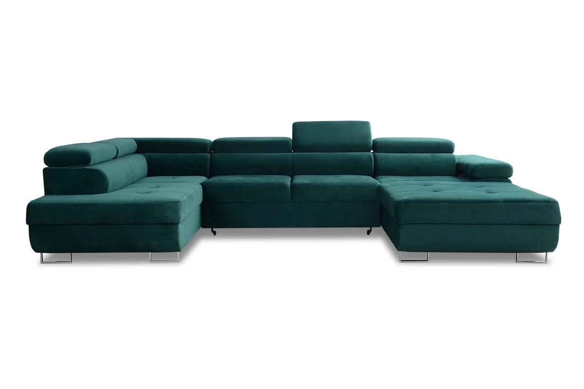 Rozkládací rohová sedací souprava Annabelle U II - chromované nožky Pohodlná Rohová sedací souprava