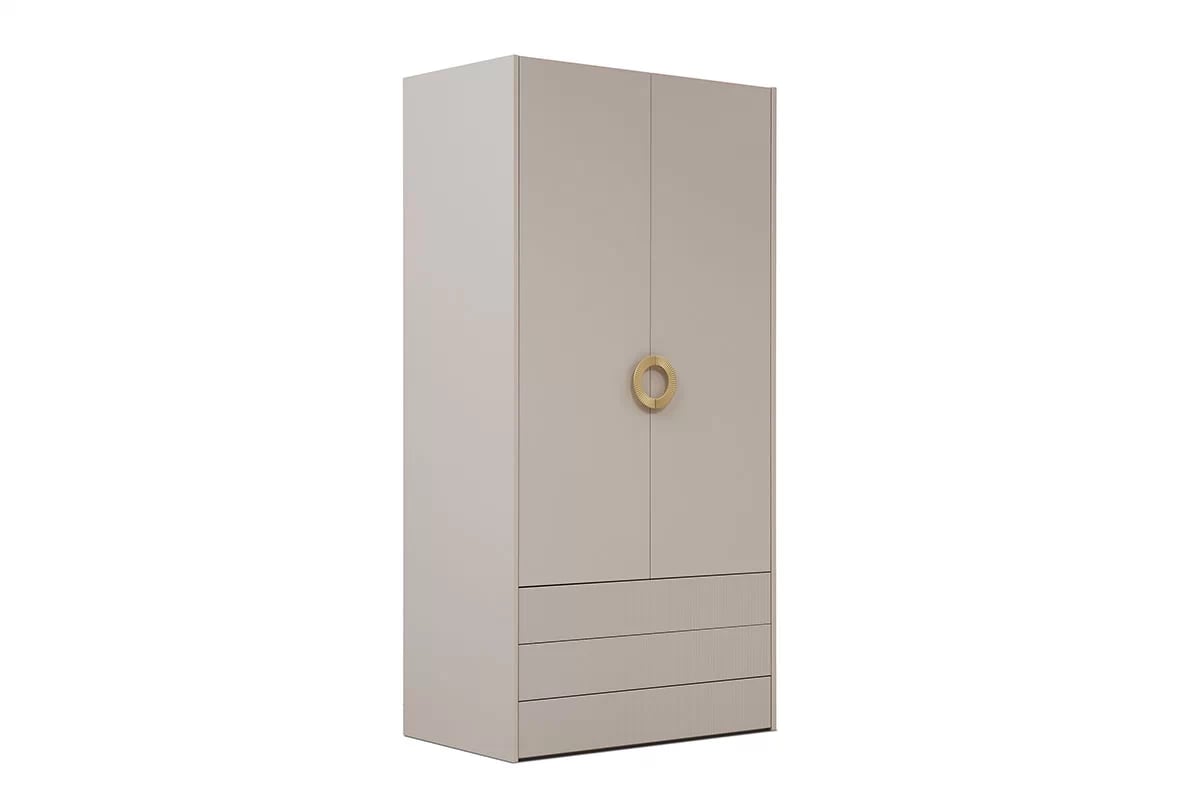 Šatní skříň Nubo 100 cm se zásuvkami - kašmír kaszmirowe Nábytek