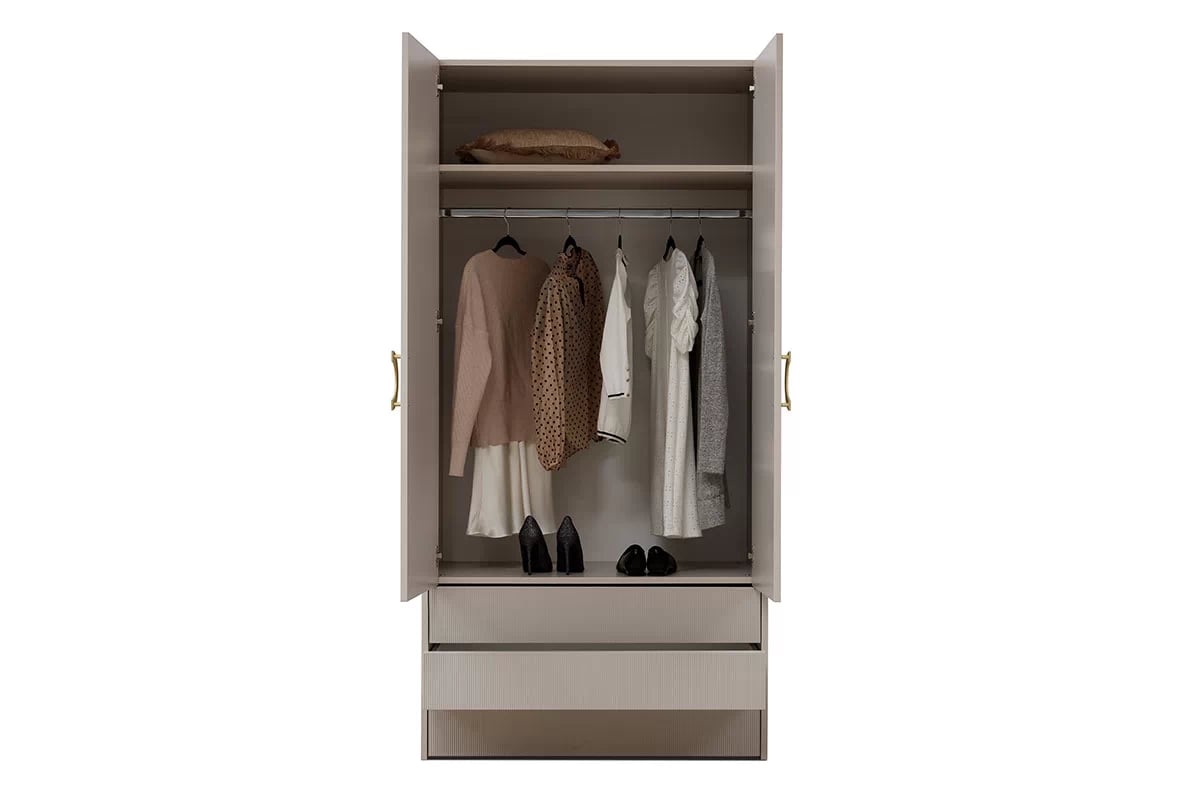 Šatní skříň Nubo 100 cm se zásuvkami - kašmír maszmirowa skříň z drazkiem