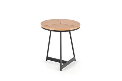 Okrúhly konferenčný stolík Diara S s kovovými nohami 45 cm - dub prírodný / čierny