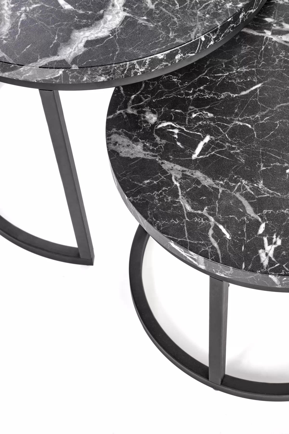 Sada dvou konferenčních stolků Oreo - černý mramor / černá oreo Komplet dwoch law černá mramor / černá (1p=1szt)