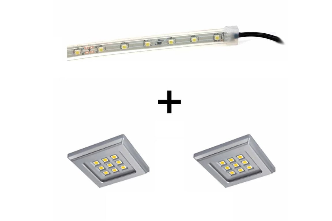 LED osvětlení NEO-12C - pásek + 2 bodová světla Moderní Led osvětlení do nábytek kolekce ReStůl