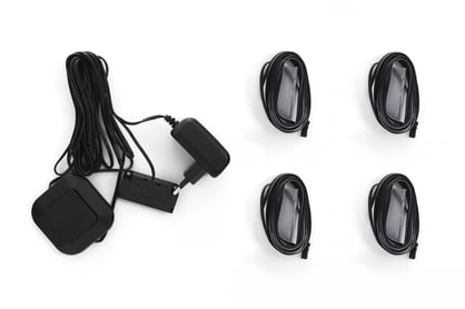Osvětlení skleněné police 4x klips PVC / teplá barva