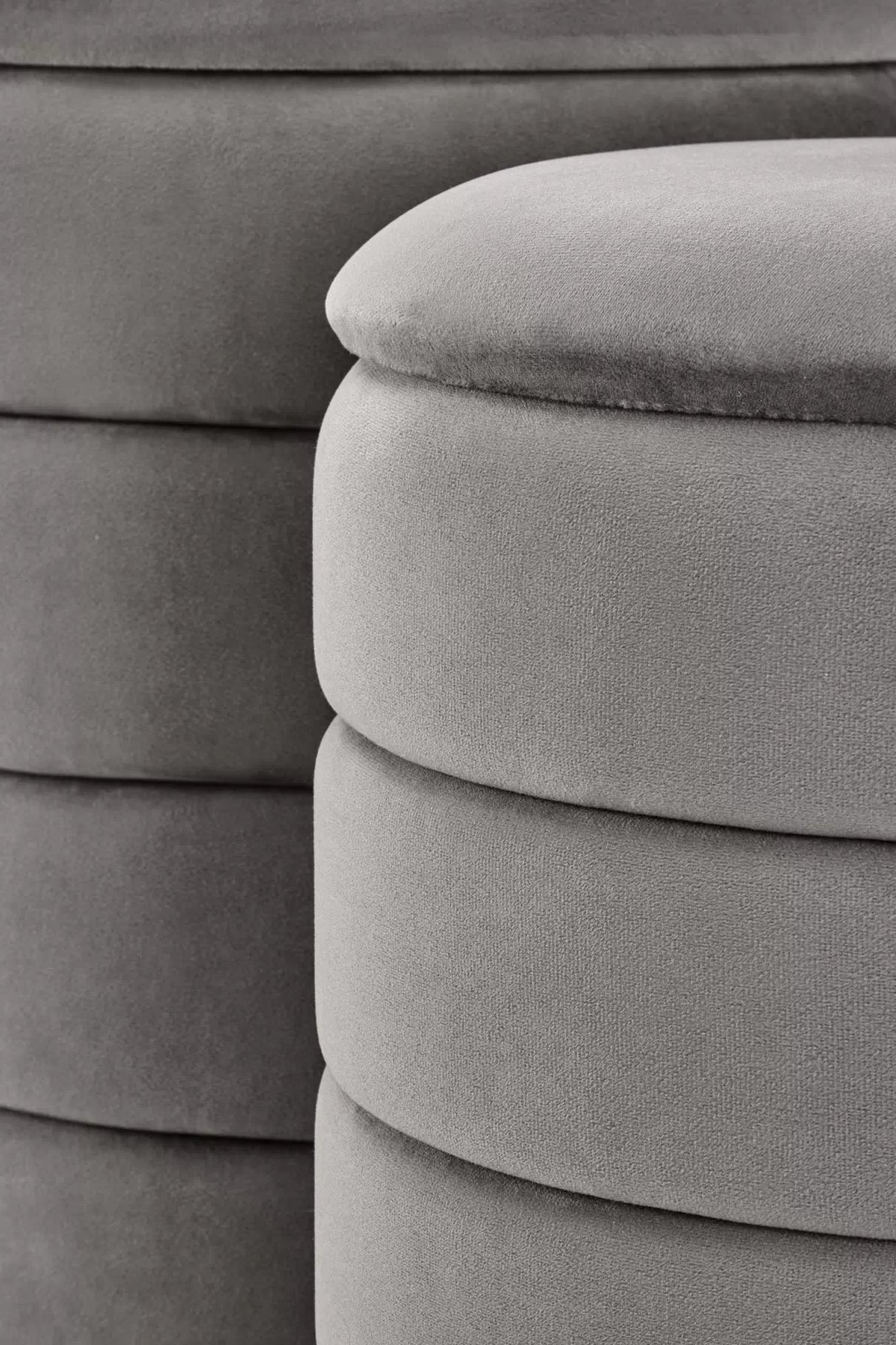 Sada taburetů Pacho 2 ks - popelavý samet pacho Komplet 2 puf, popelavá