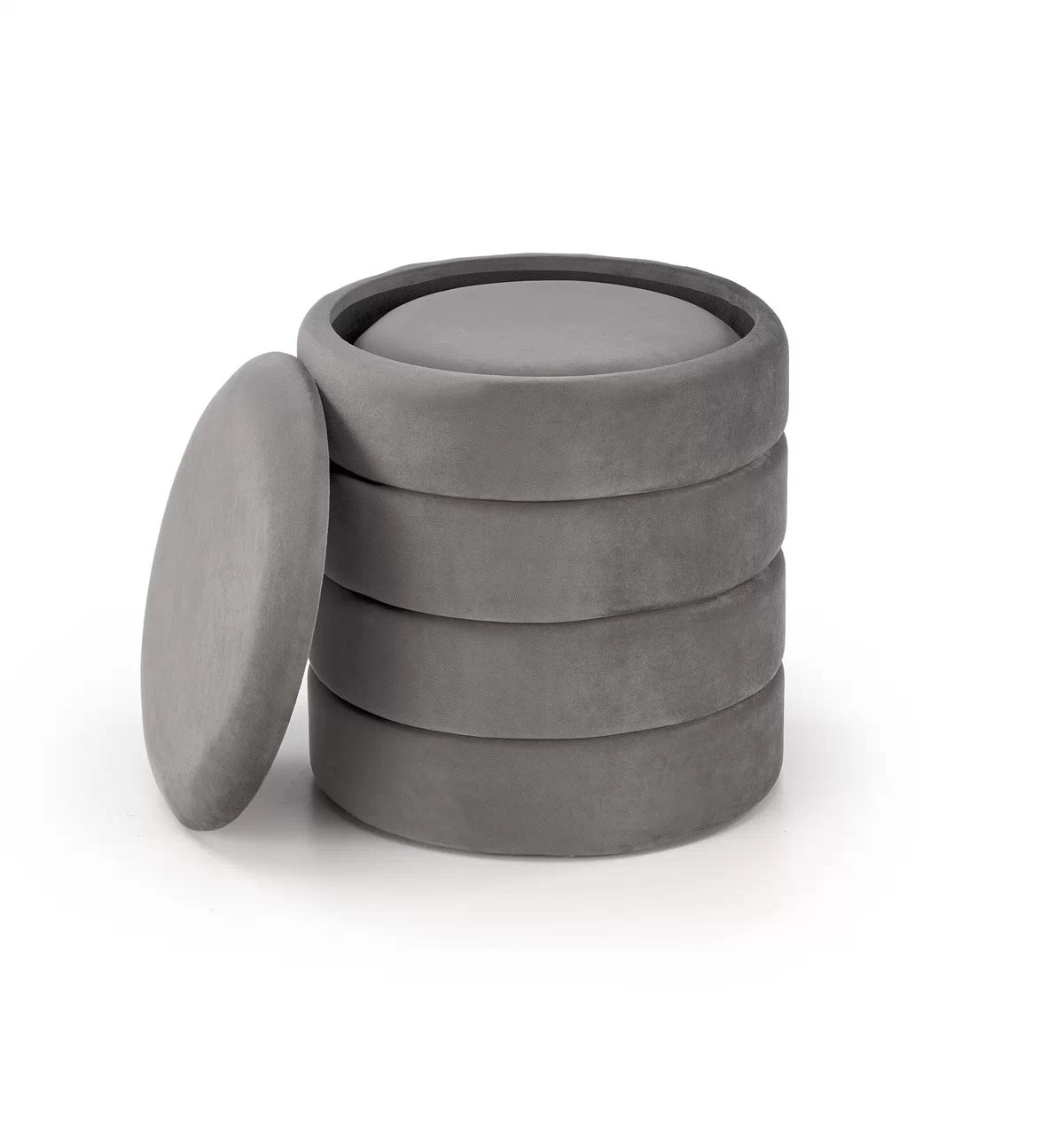 Sada taburetů Pacho 2 ks - popelavý samet pacho Komplet 2 puf, popelavá