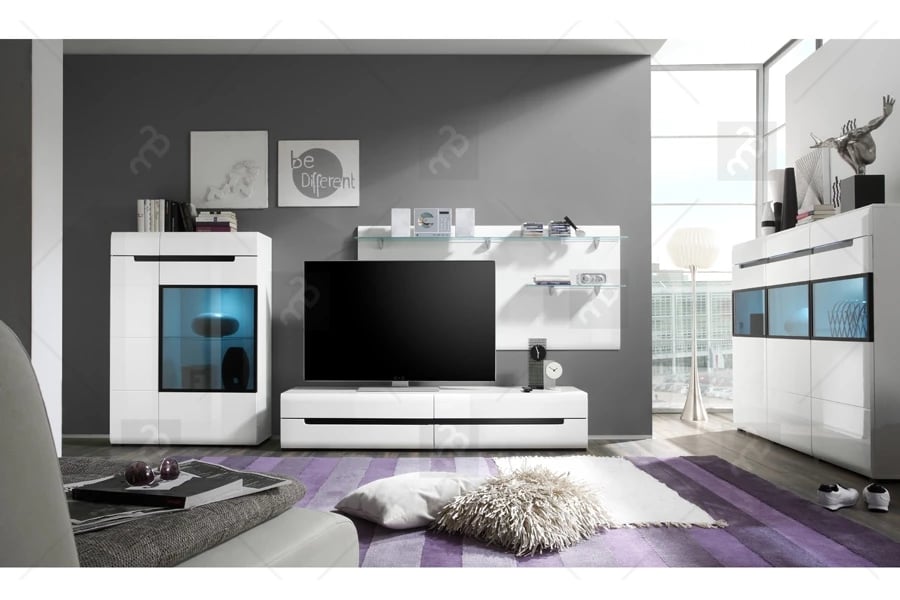 Panel wiszacy Hektor 03 bílá/bílý lesk - Omezená nabídka  Komplet nábytku 